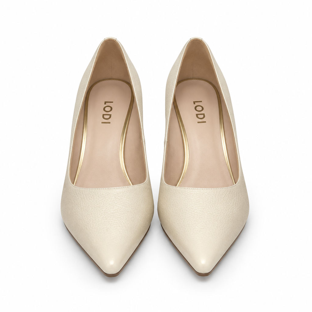 Lodi Jona Cream Pebble Low Heel