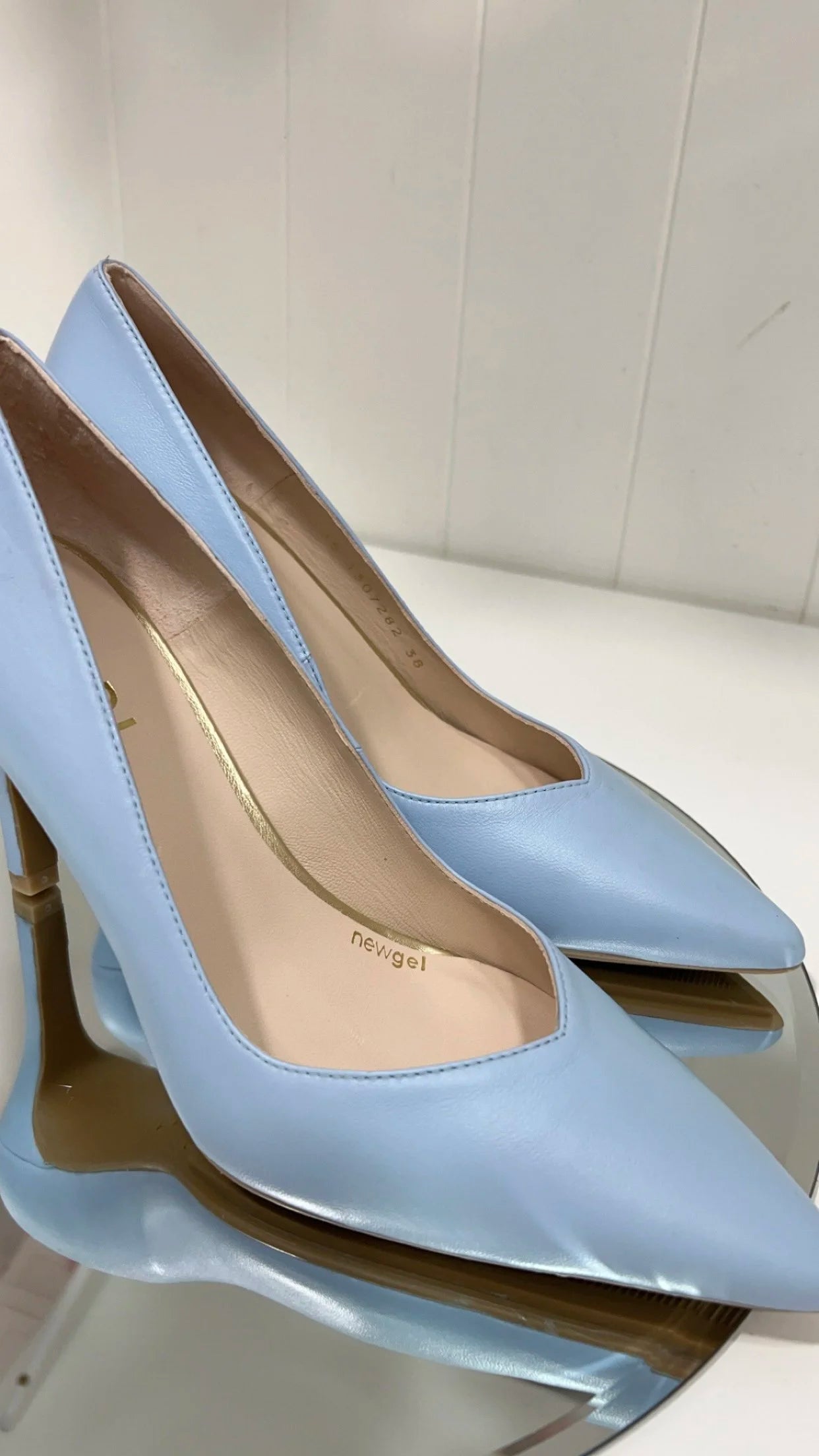 Lodi Powder Blue Rabot Court Shoe