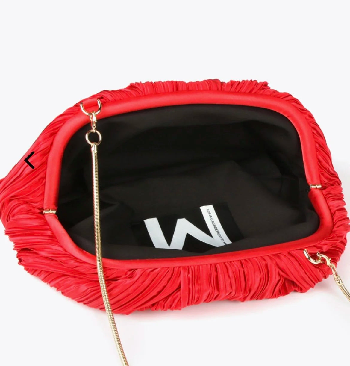 Minnie Pleated Satin Bag (Red)