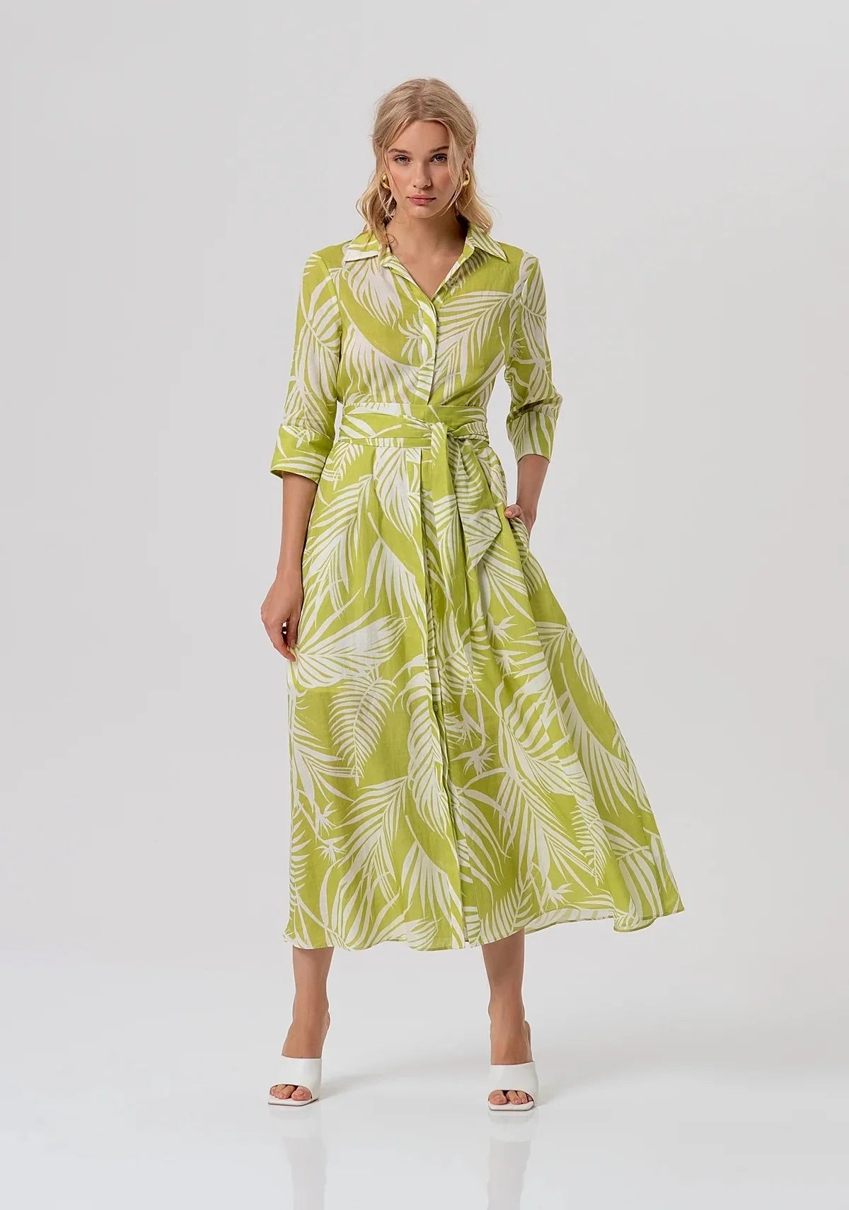 Lily Lime Green Print Dress