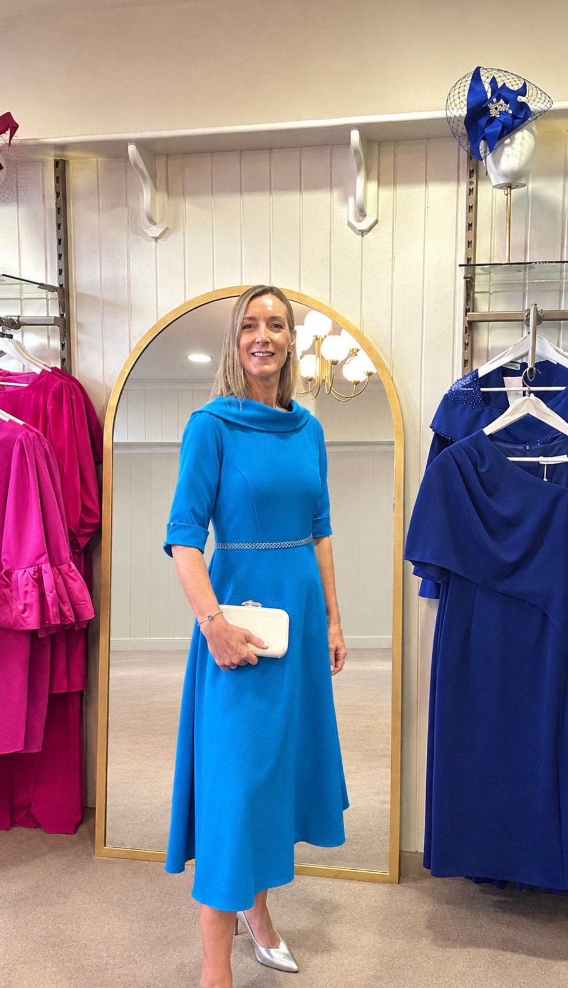 Emila Blue Fit and Flare Dress