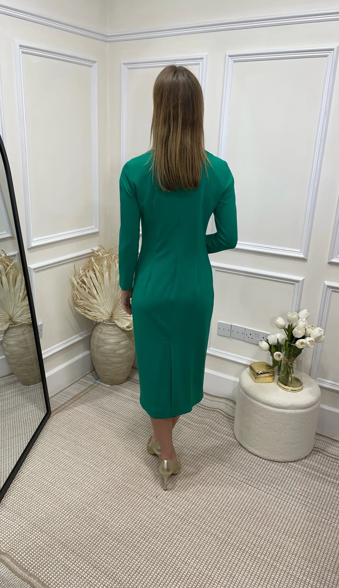 Adrian Green Bow Dress