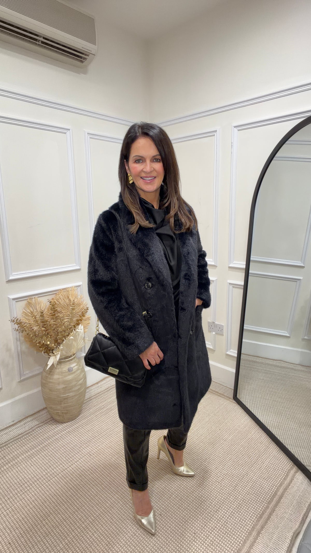 Liora Black Fur Coat