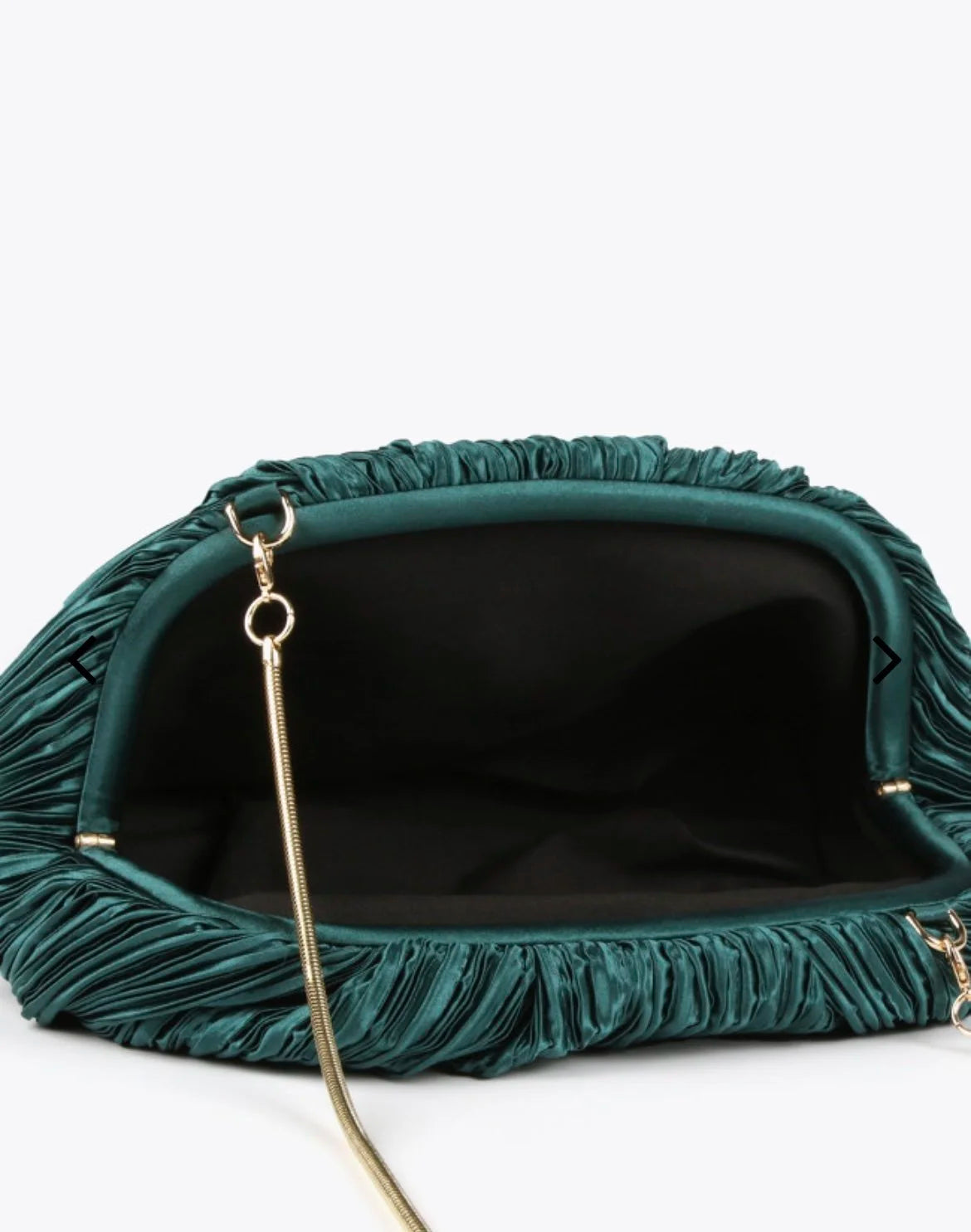 Minnie Pleated Satin Bag (Green)