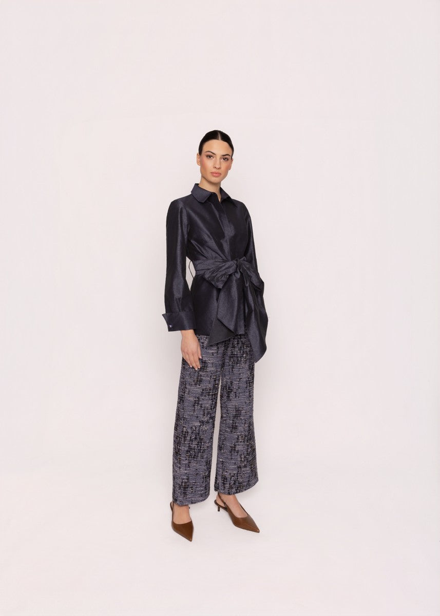 Gemma Midnight Blue Shirt with Sash