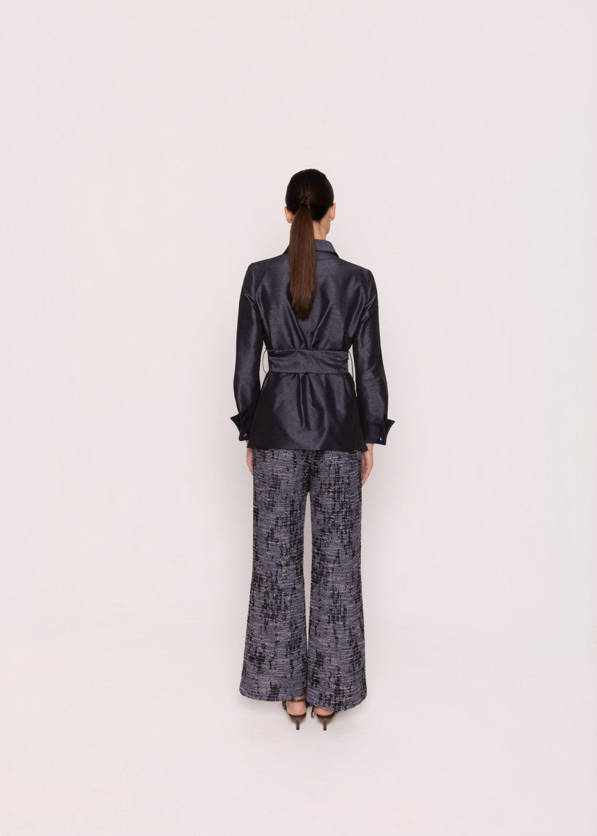 Gemma Midnight Blue Shirt with Sash