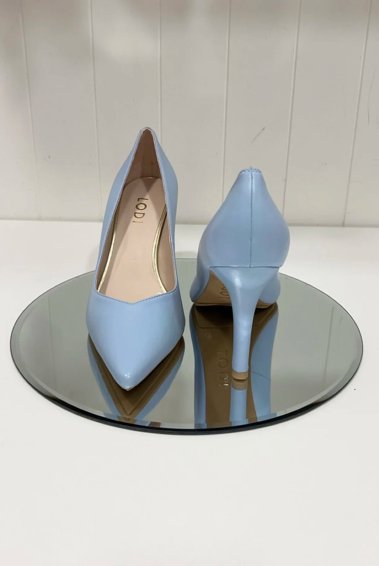 Lodi Powder Blue Rabot Court Shoe