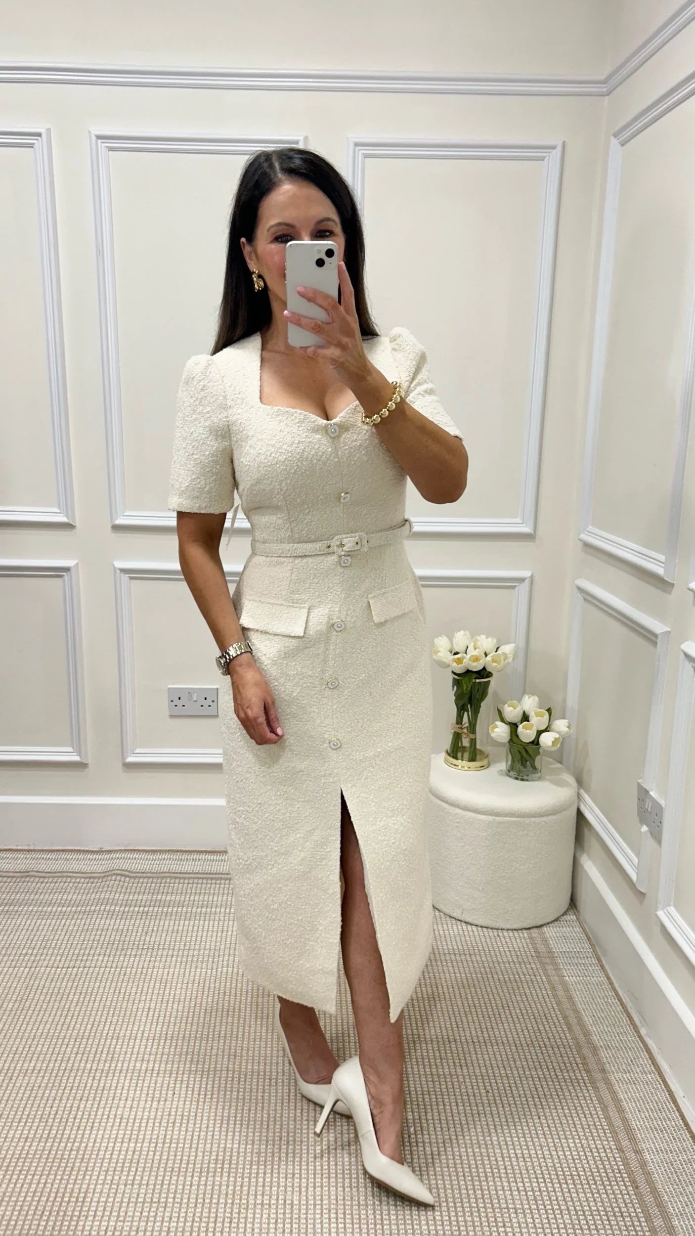 Harriet Cream Tweed Dress