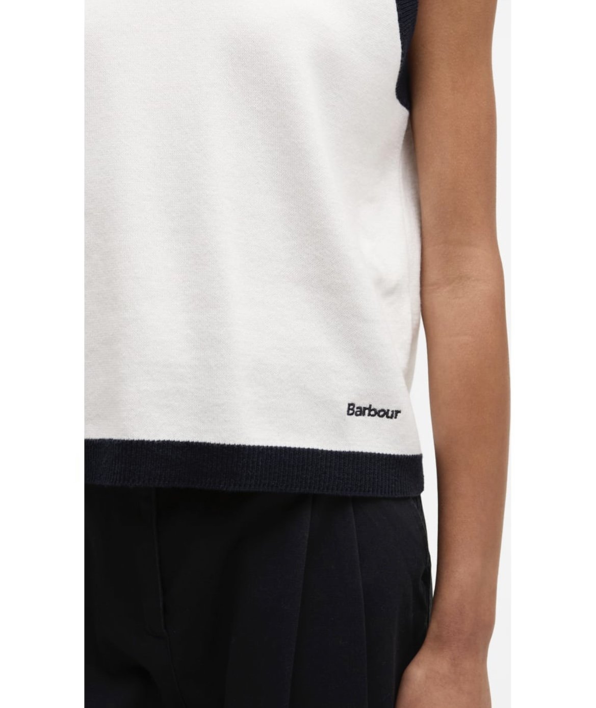 Barbour Salthill Navy/White Sleeveless Knit