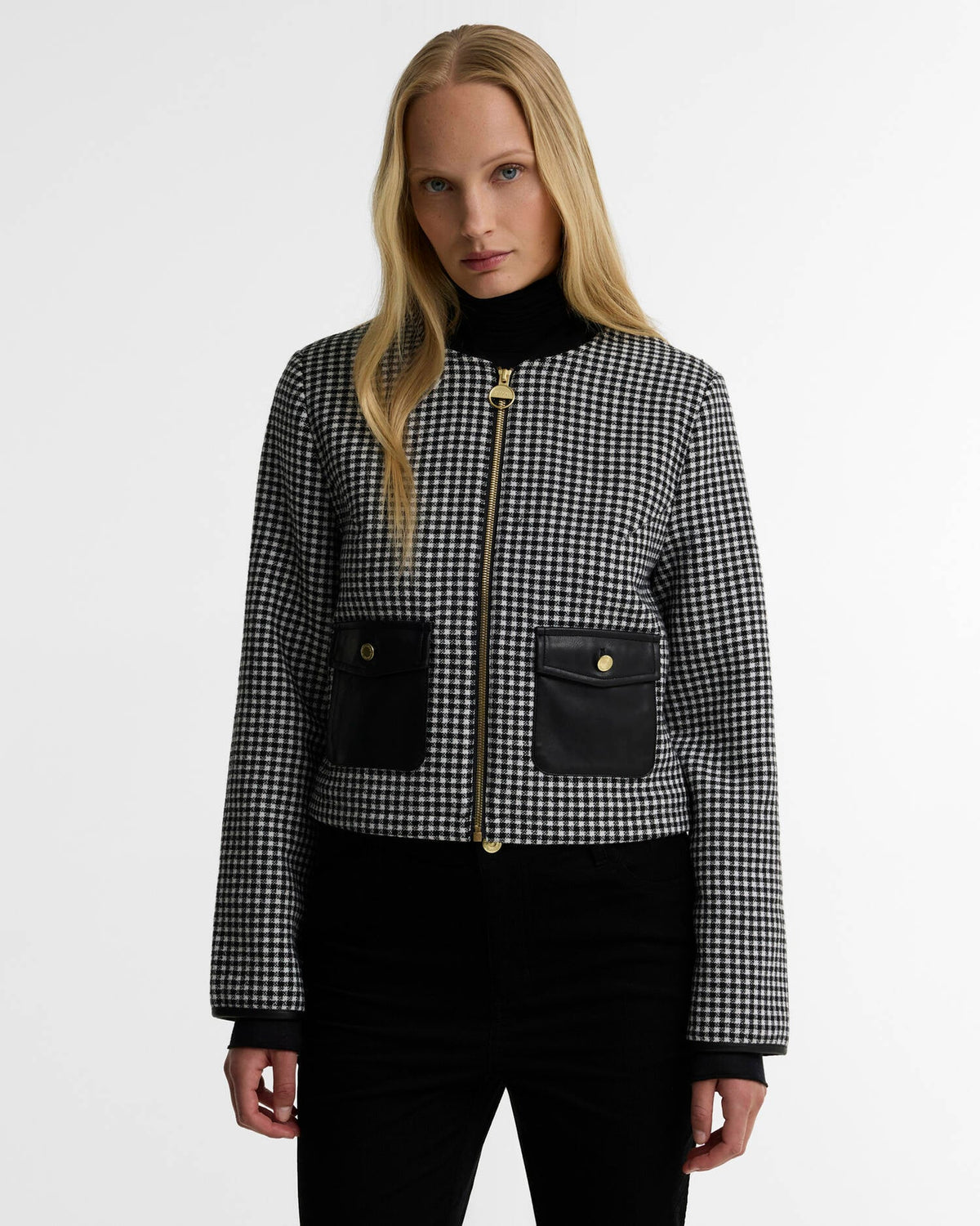Barbour Halina Gingham Cropped Jacket
