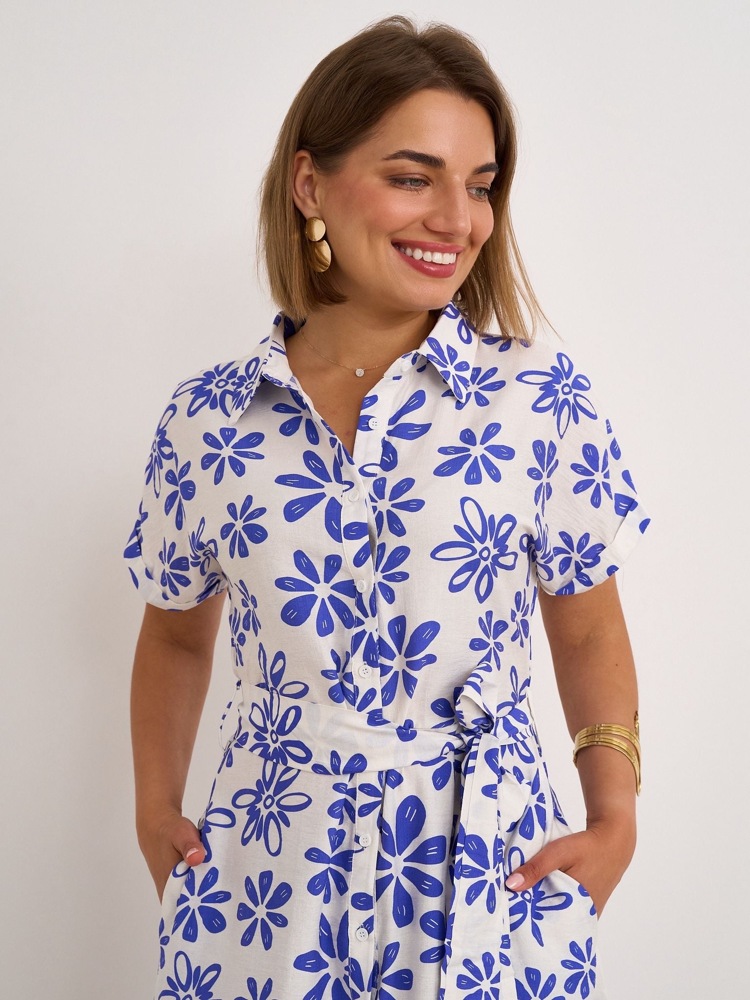 Marina Blue Print Dress