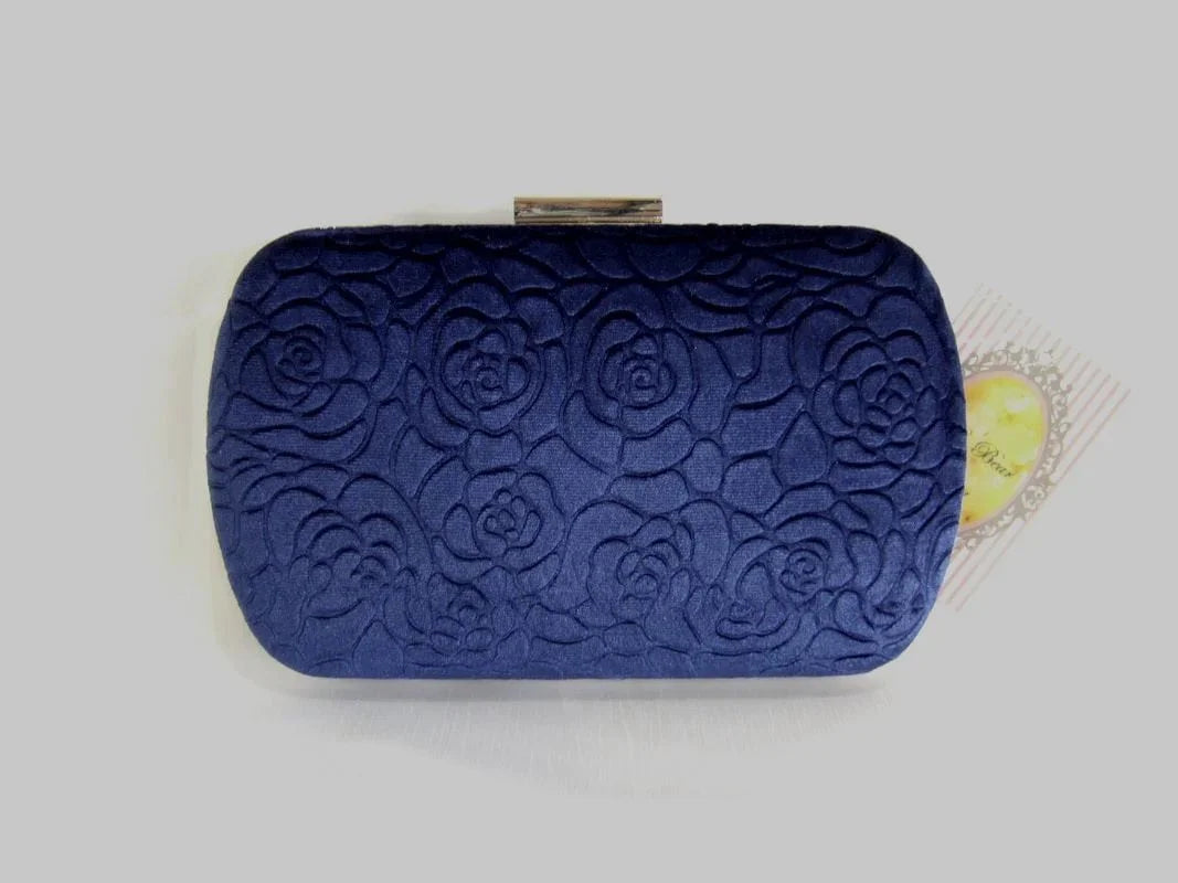 Rosa Navy Suede Clutch