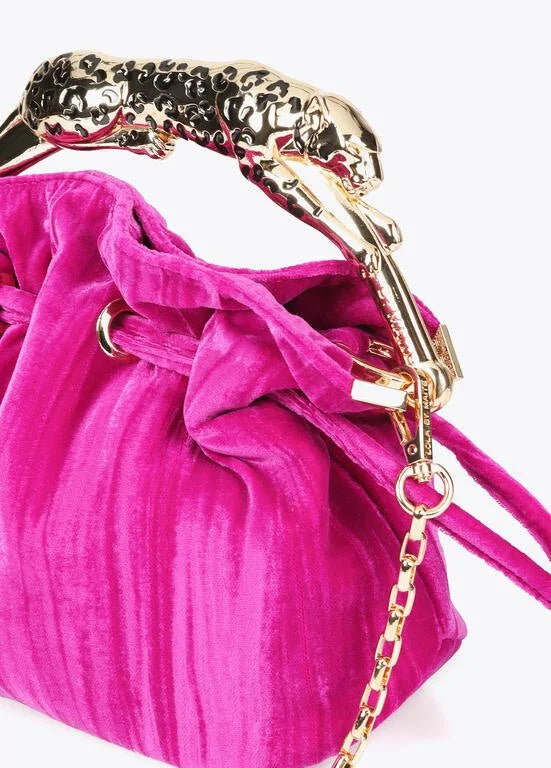Cheetah Violet Velvet Bag