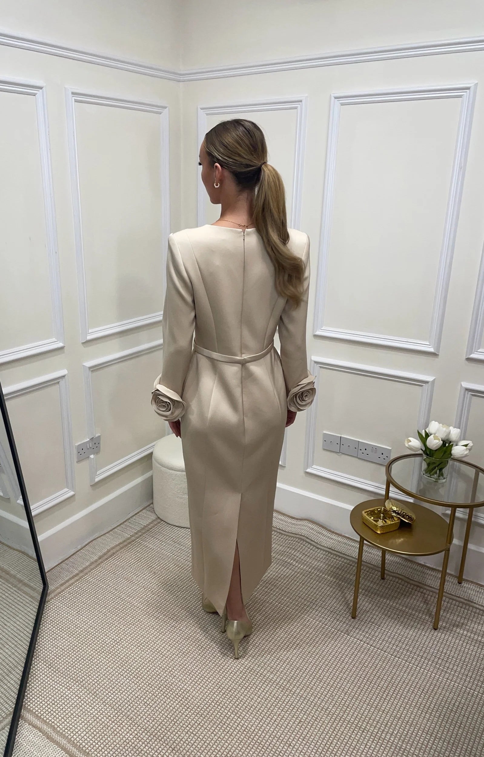 Diana Latte Rose Dress