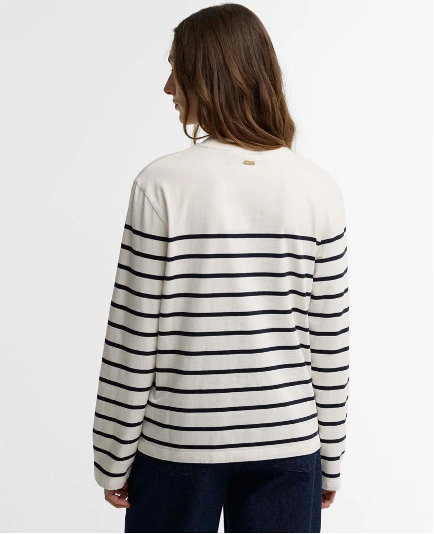 Barbour Cloud Harling Striped Long-Sleeved Top