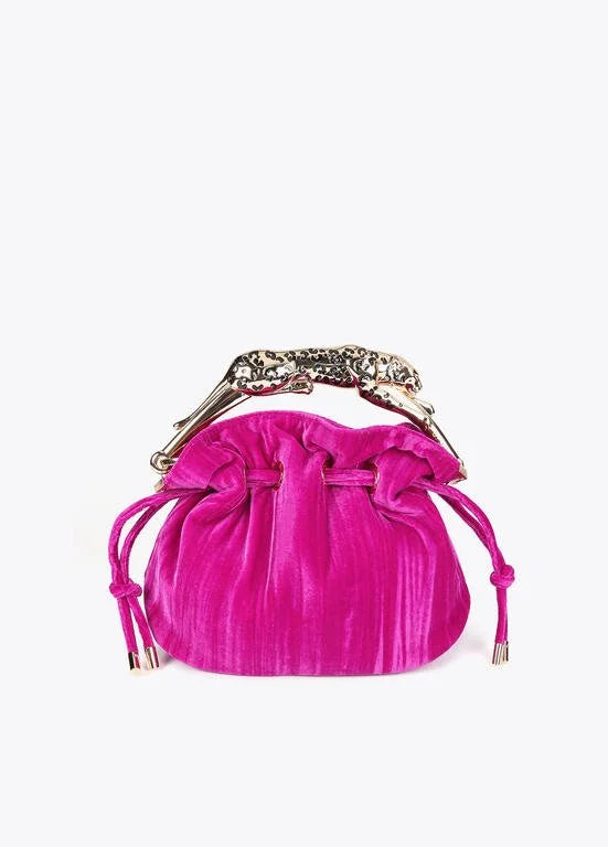 Cheetah Violet Velvet Bag
