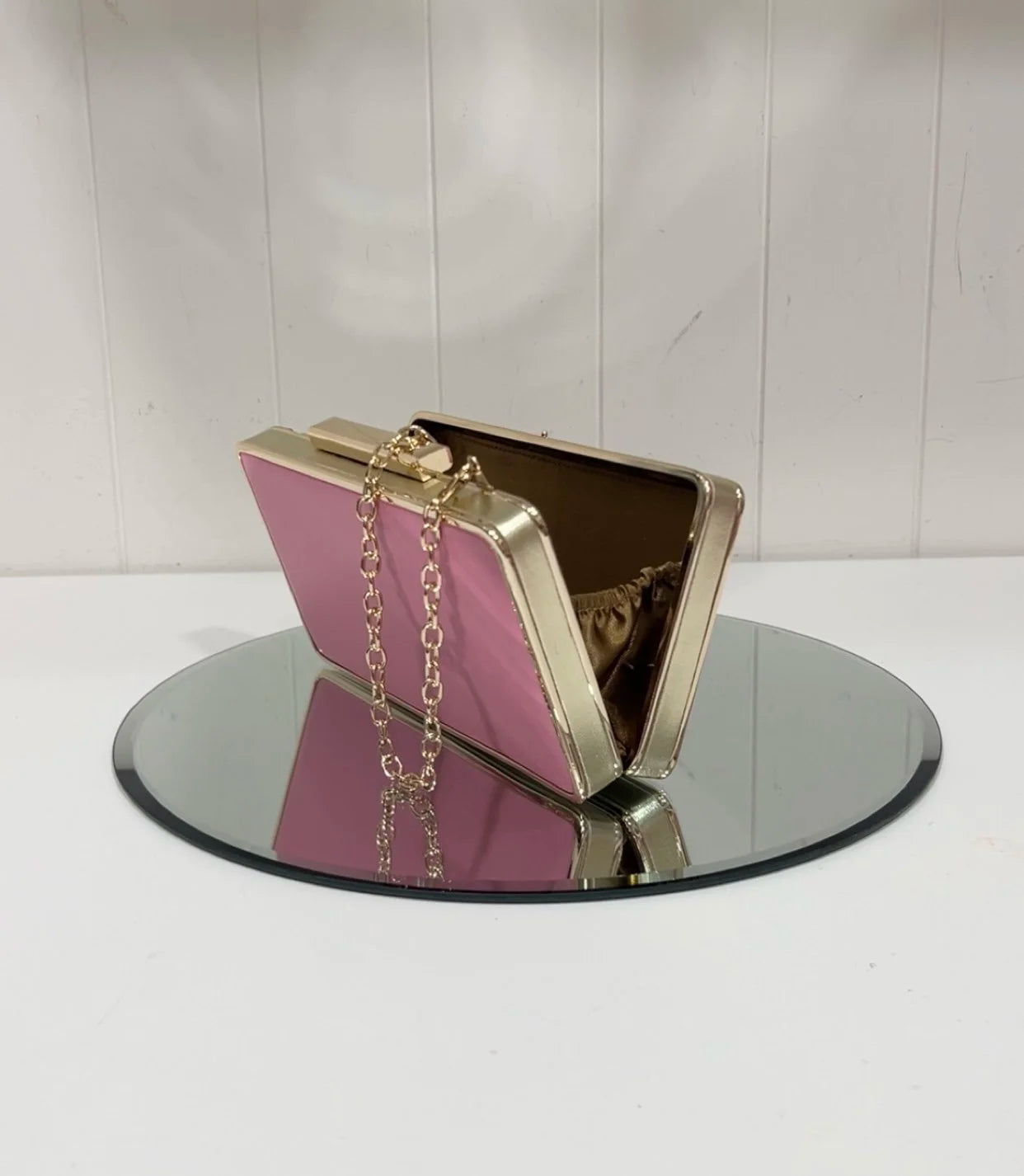 Lodi Lila Candy Pink Box Clutch