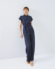 Evie Navy Stripe Jumpsuit