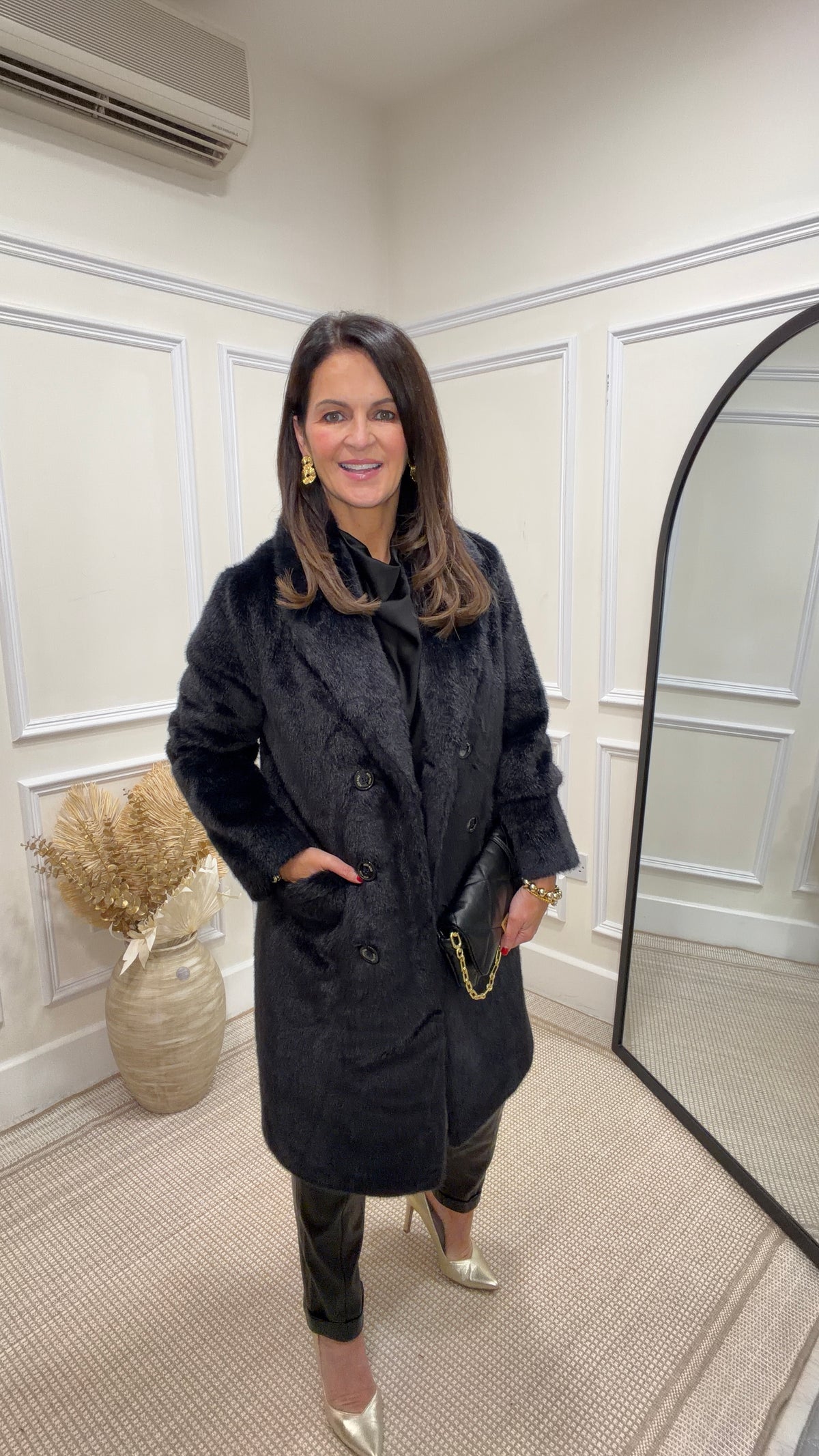 Liora Black Fur Coat