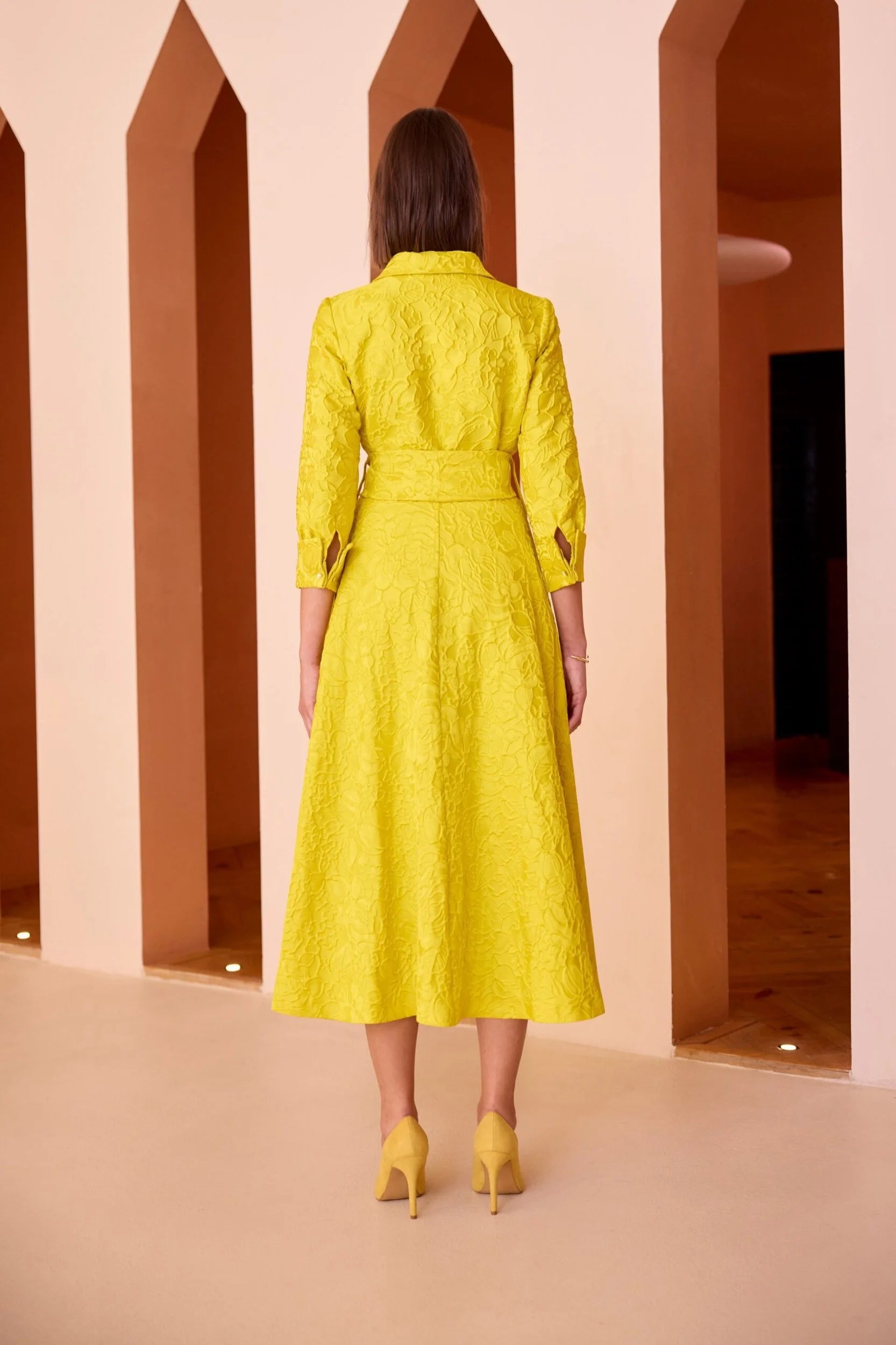 Amara Sicilian Yellow Textured Dress