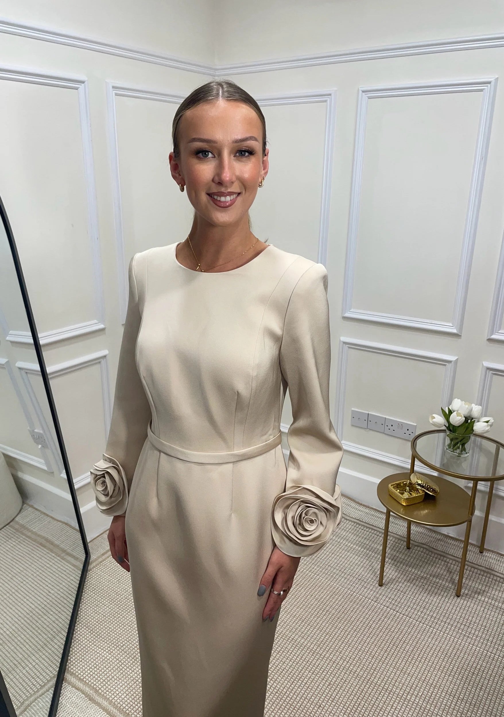 Diana Latte Rose Dress