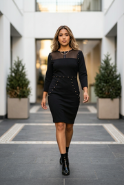 Delilah Black Studded Dress