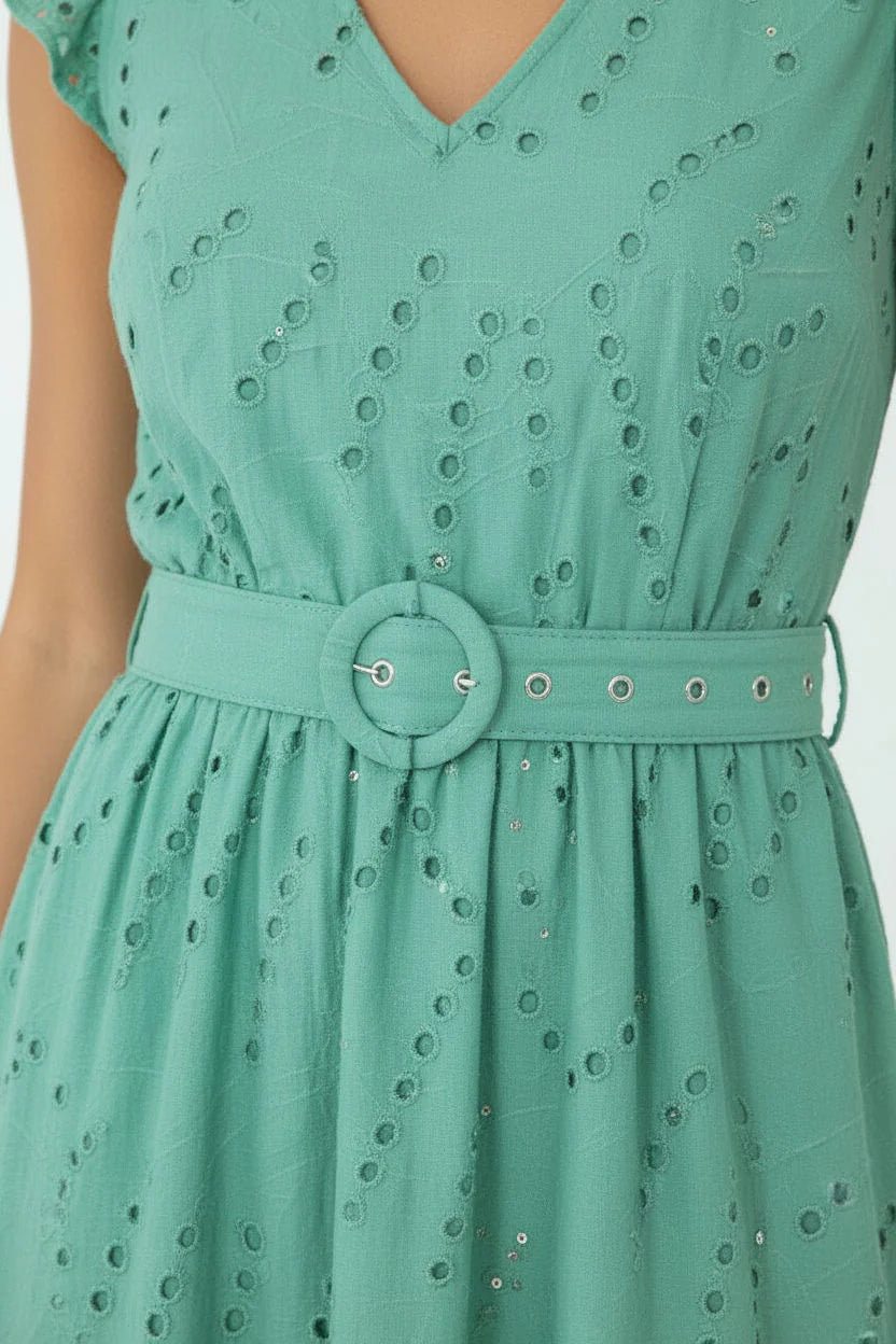 Jenny Green Midi Dress