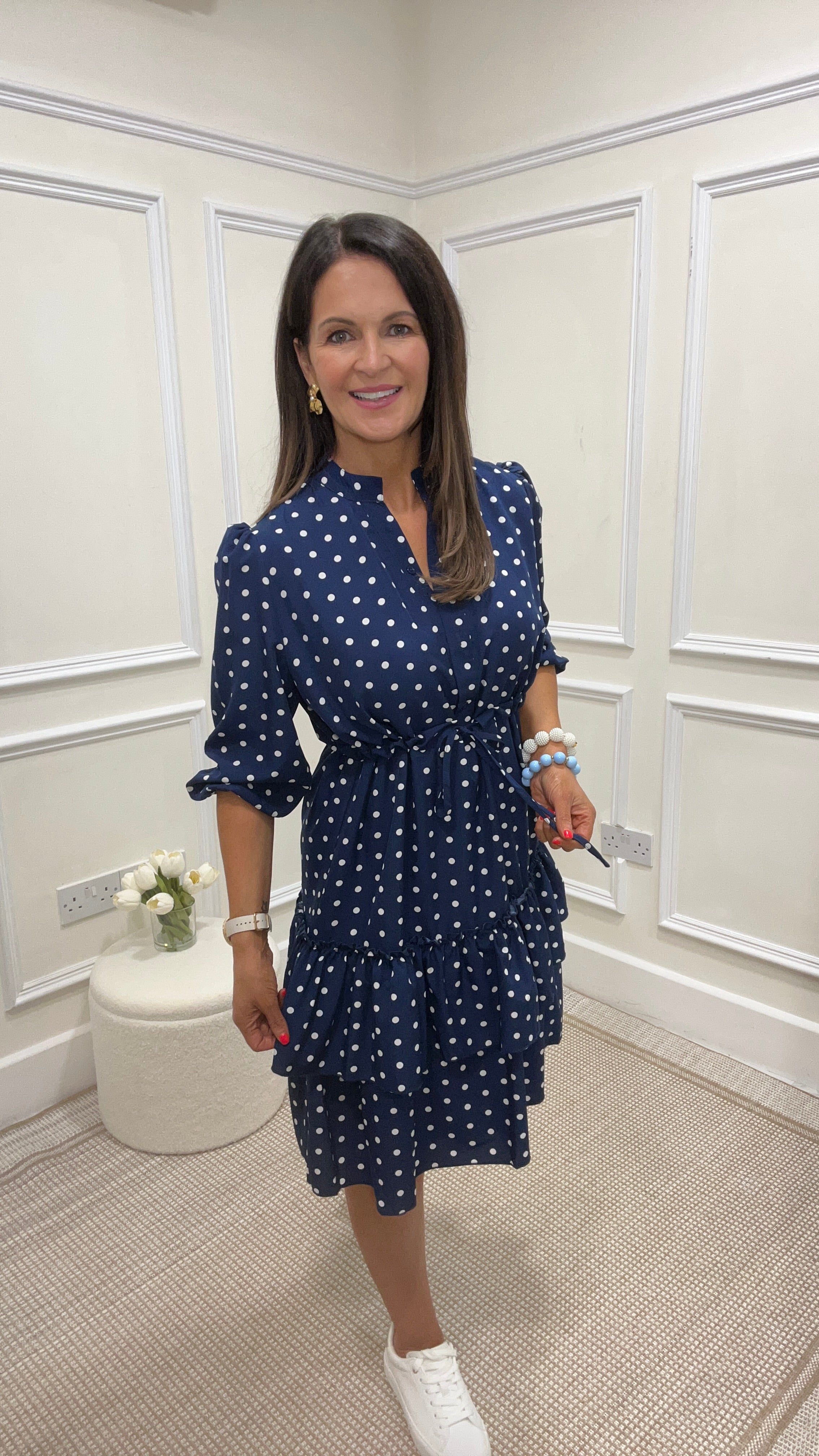 Kelly Navy Polka Dot Dress