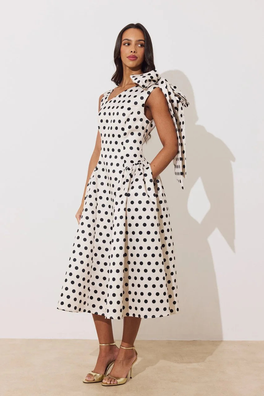 Beatrice Polka Dot Bow Dress