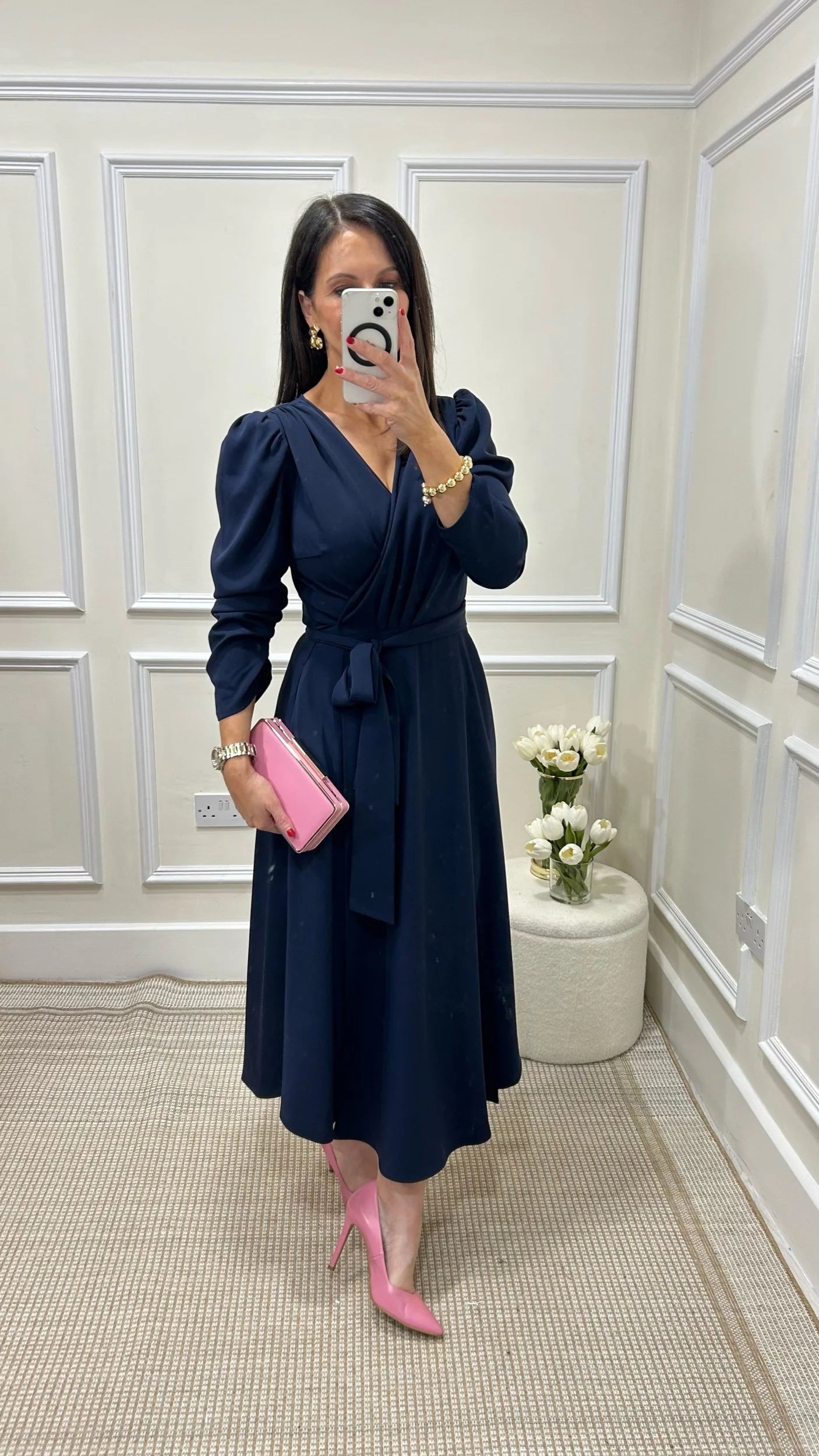 Emo Navy Wrap Dress
