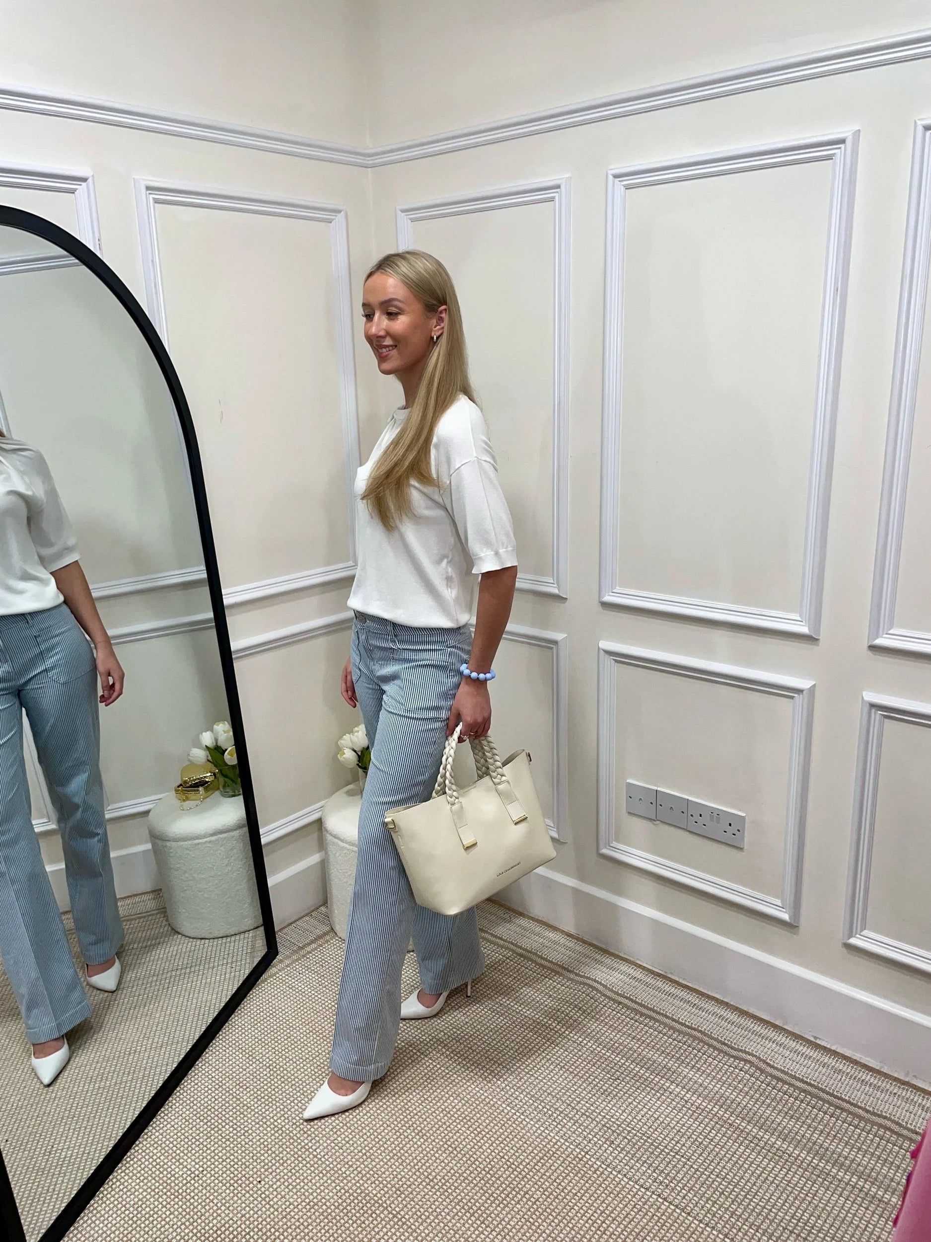 Eve Blue/White Stripe Jeans