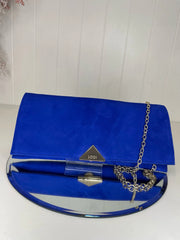 Lodi Vicky Royal Blue Suede Clutch