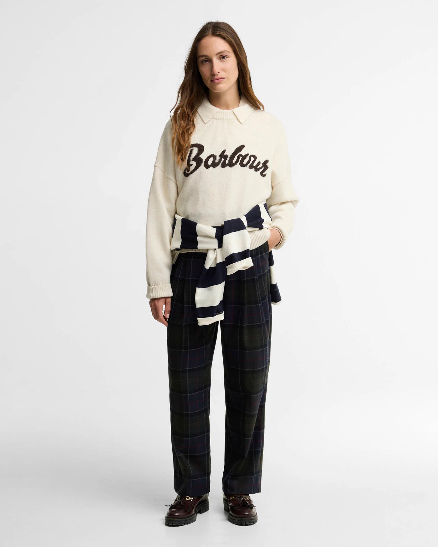 Barbour Ecru Cream Ivybridge Crew Neck Jumper