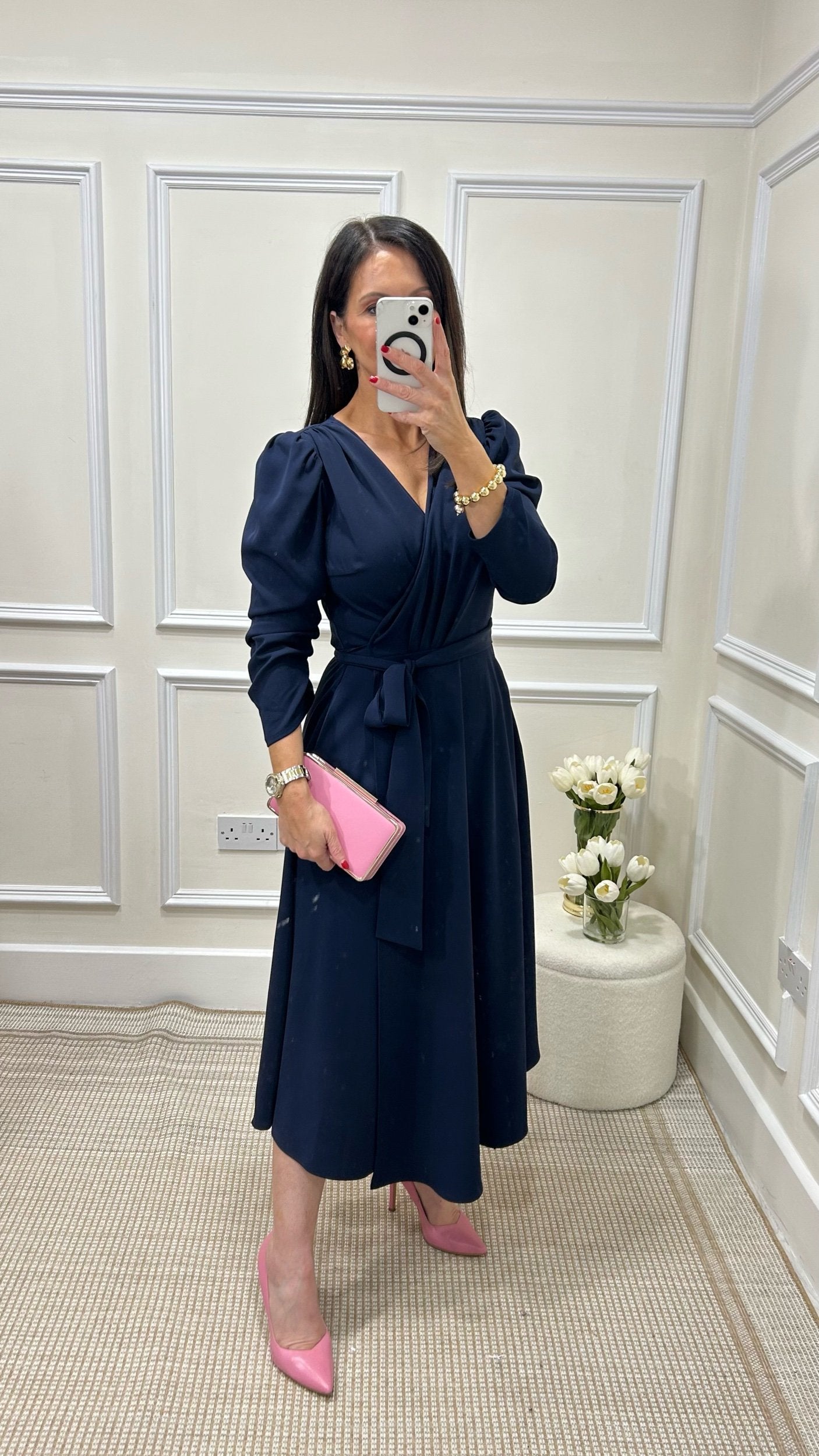 Emo Navy Wrap Dress