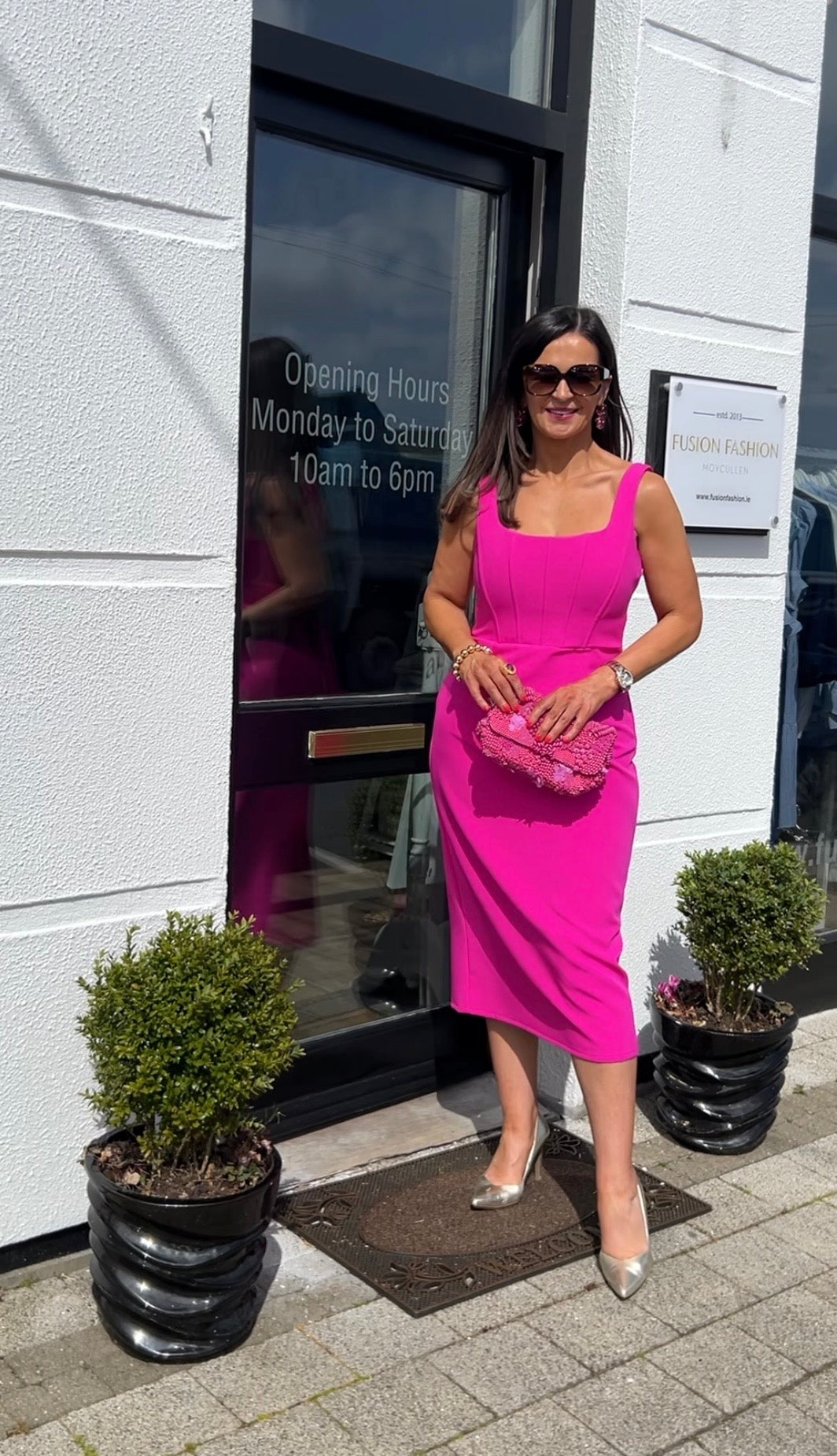 Louisa Pink Bow Dress