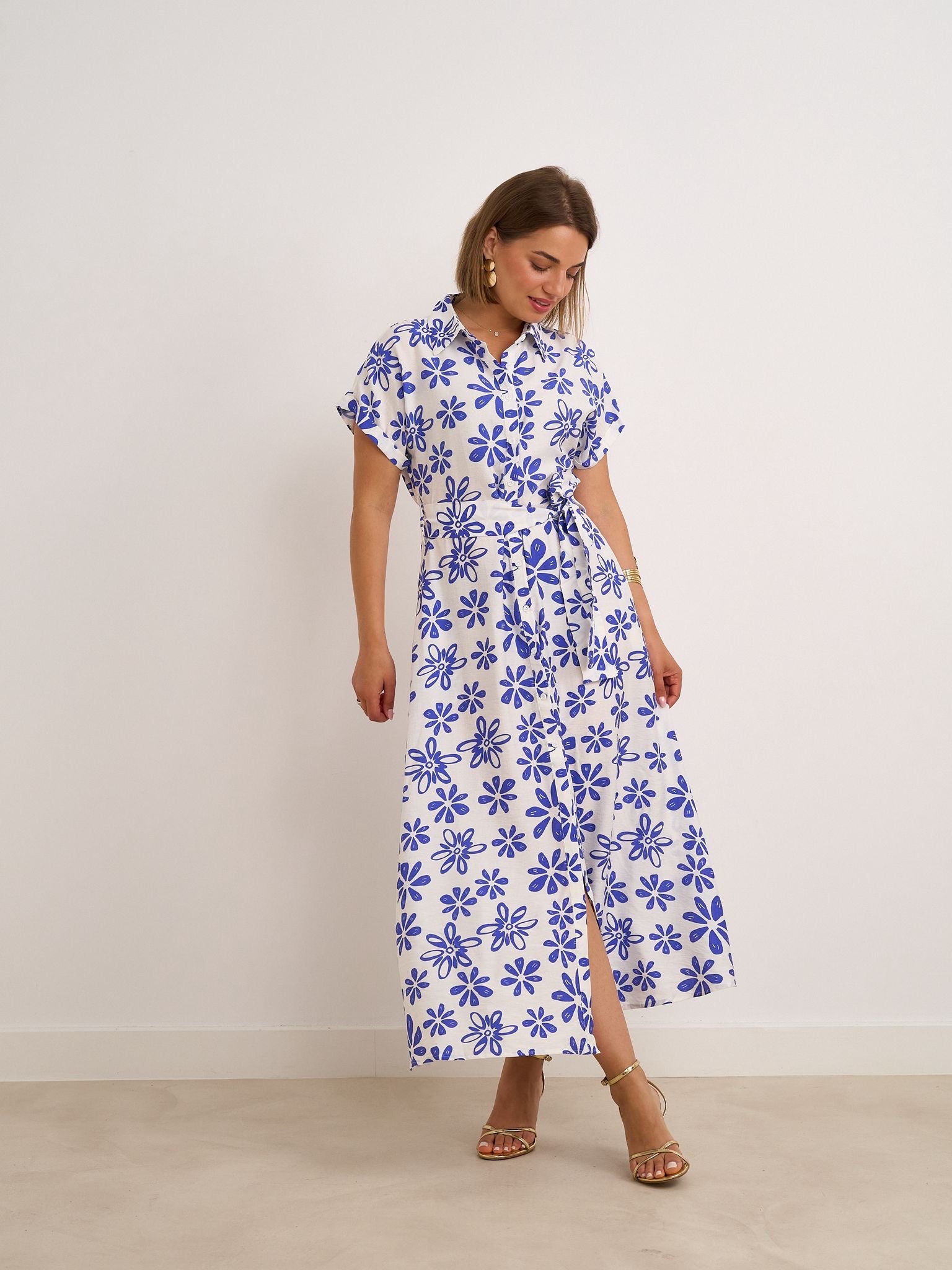 Marina Blue Print Dress