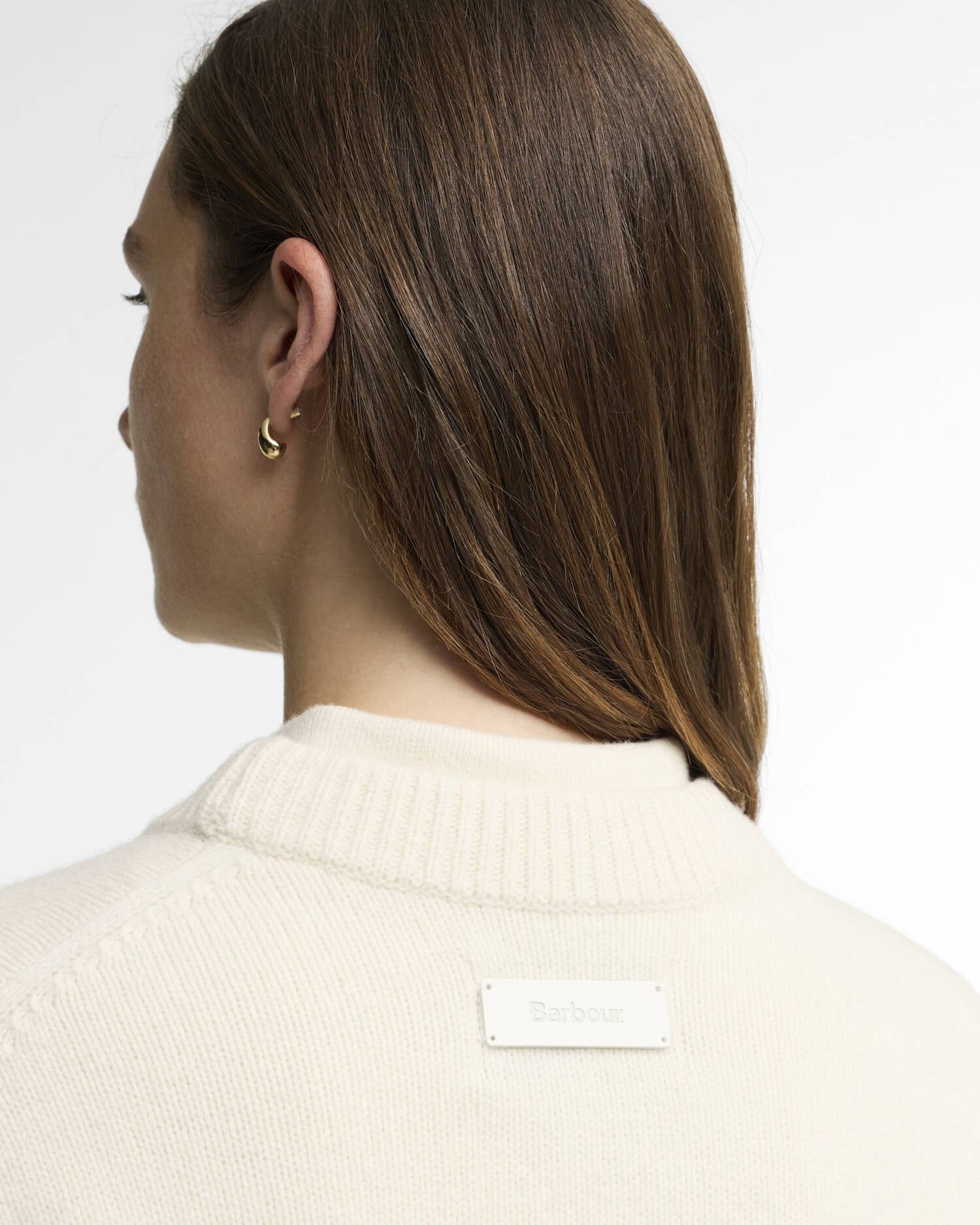 Barbour Ecru Cream Ivybridge Crew Neck Jumper