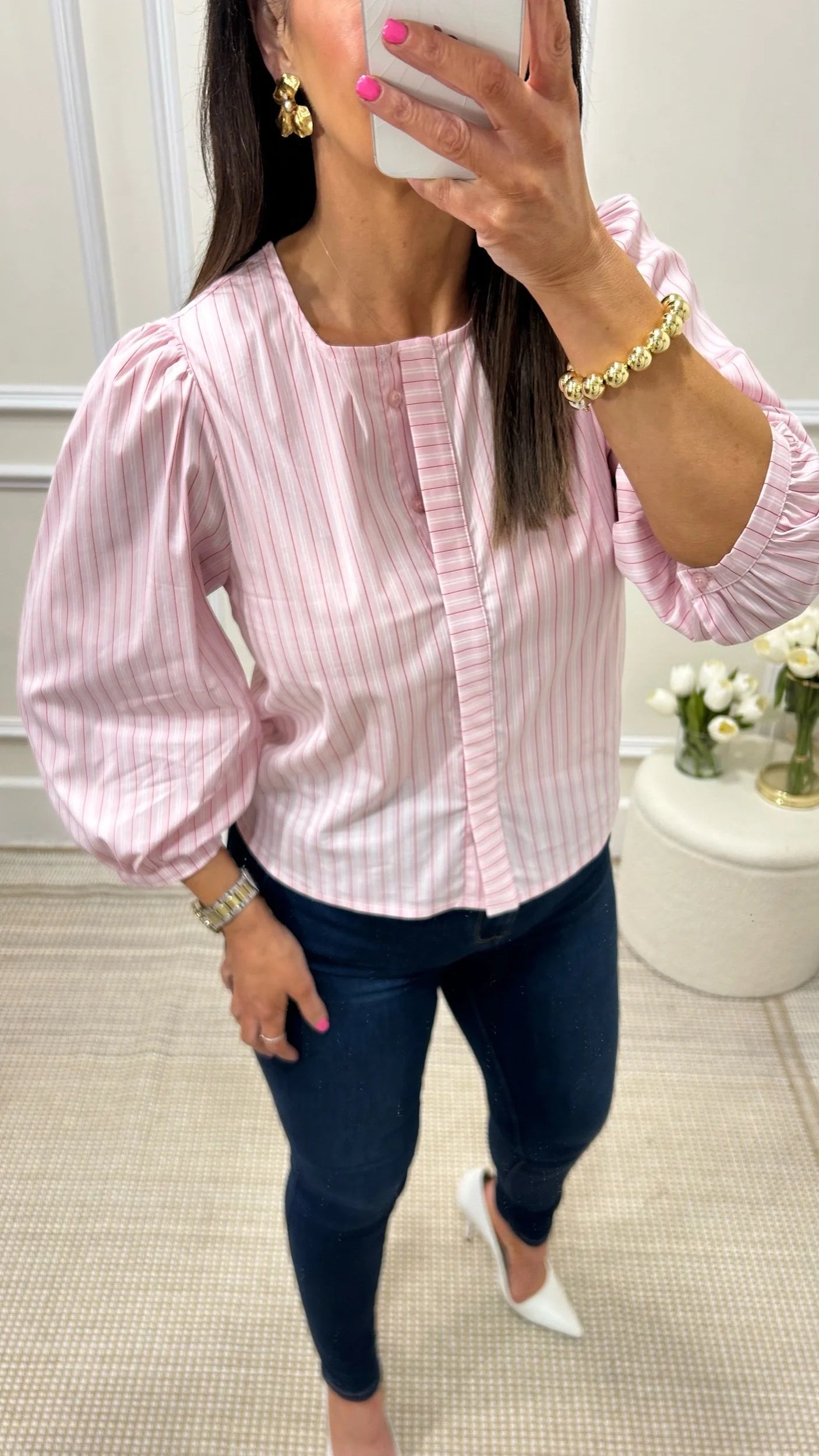 Chloe Pink Stripe Top