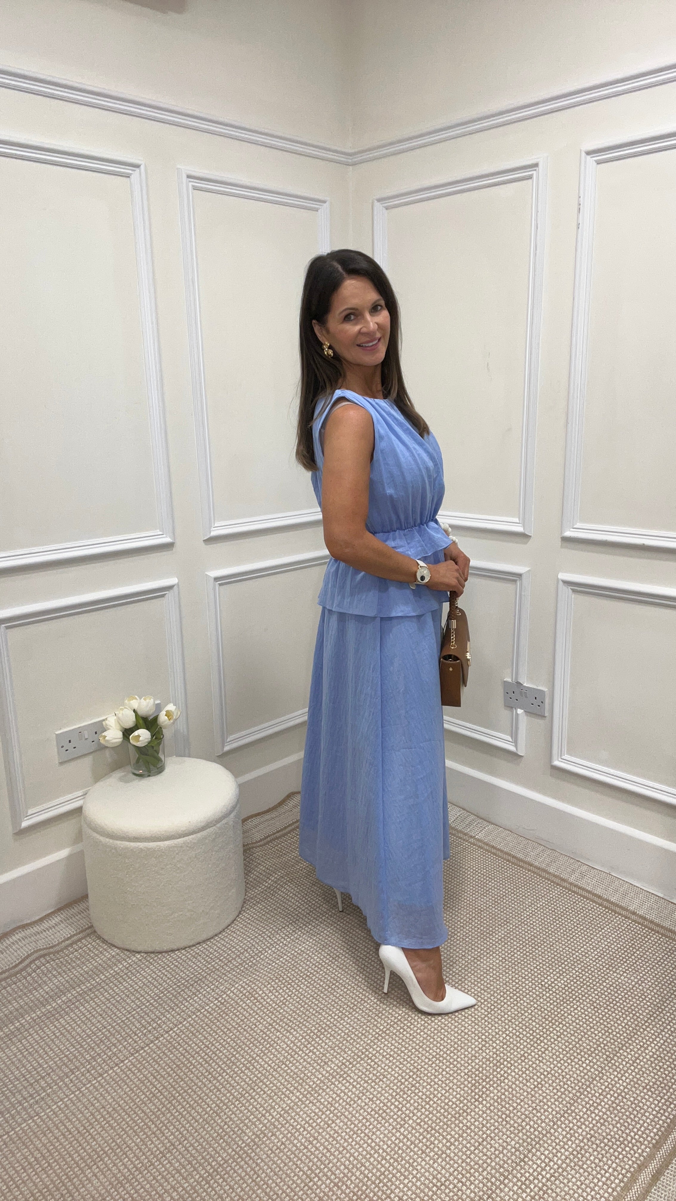Amy Blue Linen Dress