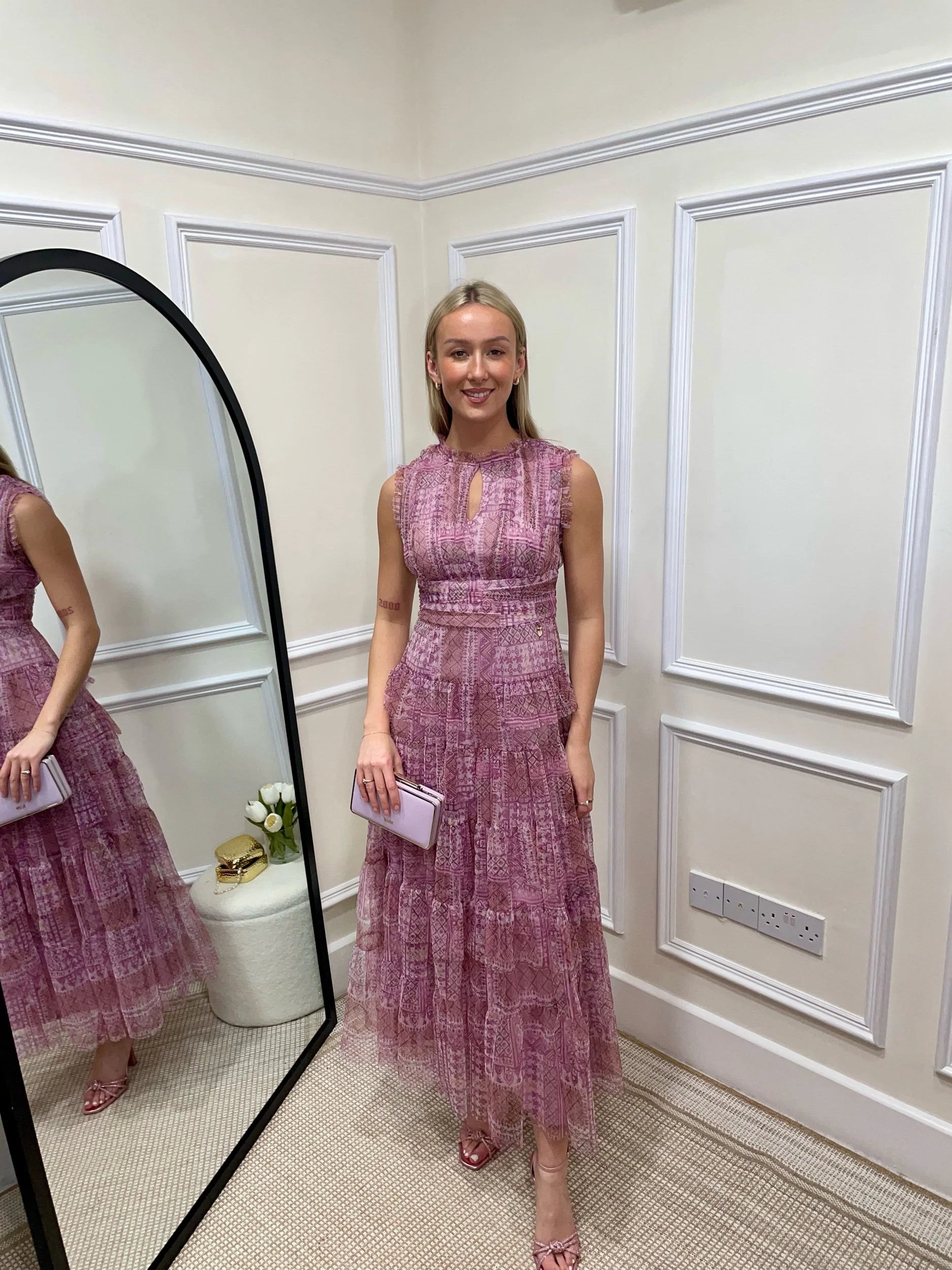 Lily Purple Ruffle Print Dress