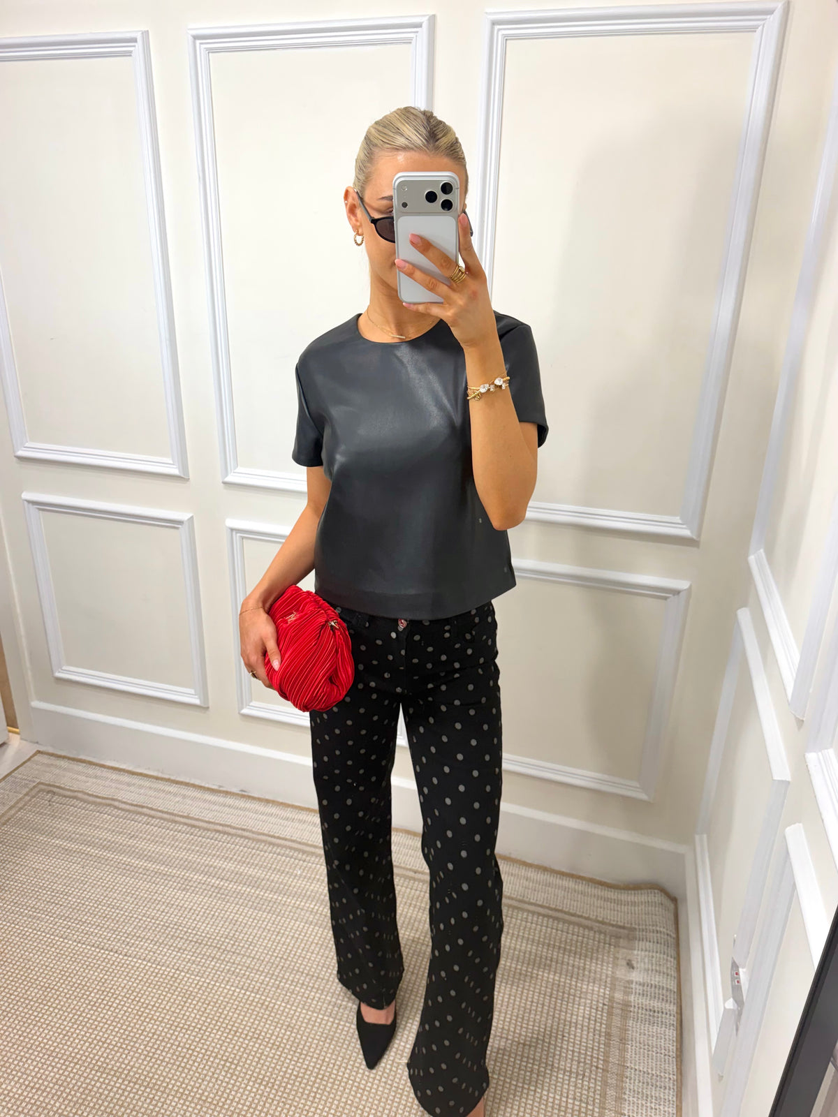Roxy Black Leather Top