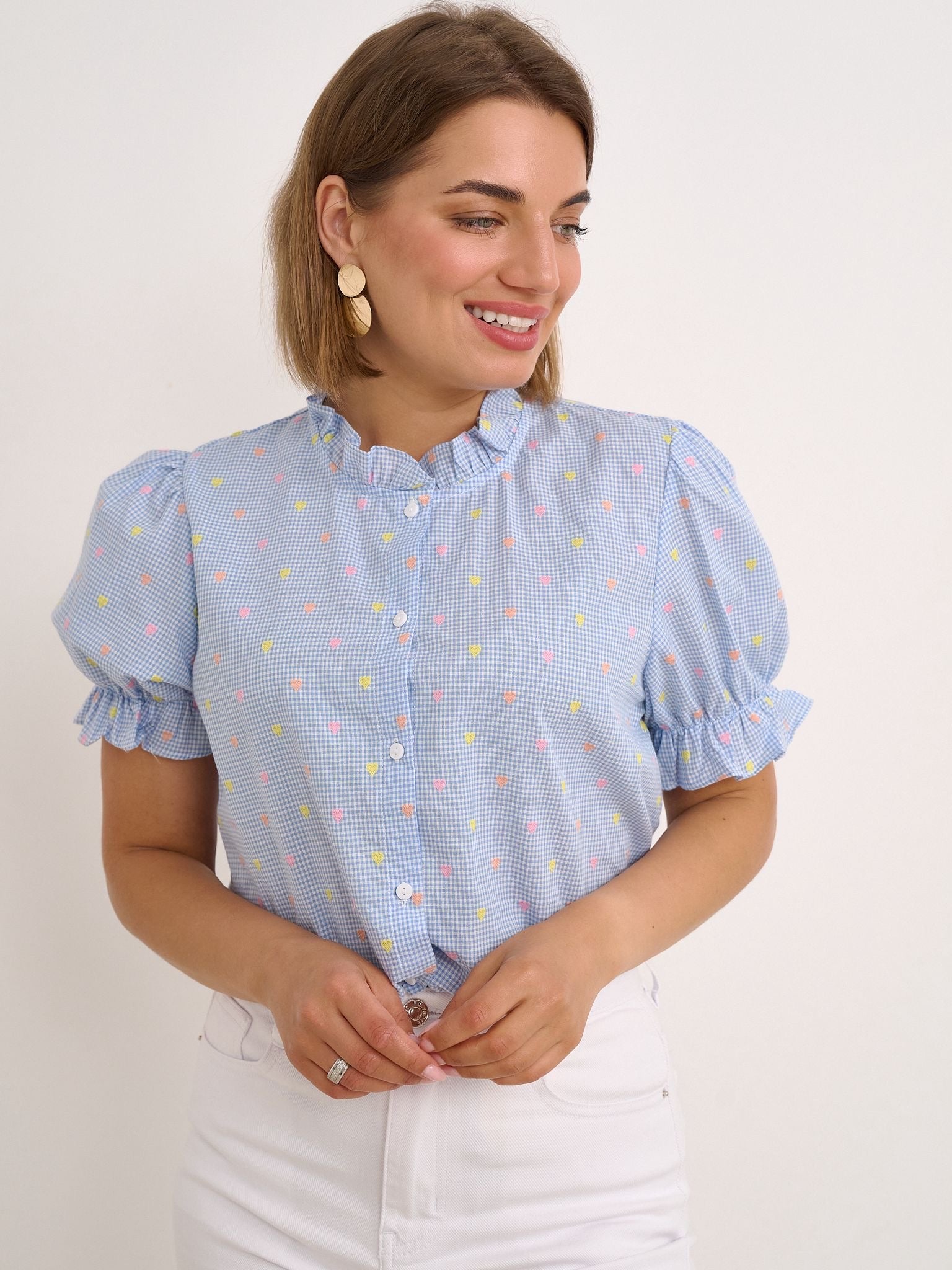 Bonita Blue Gingham Top
