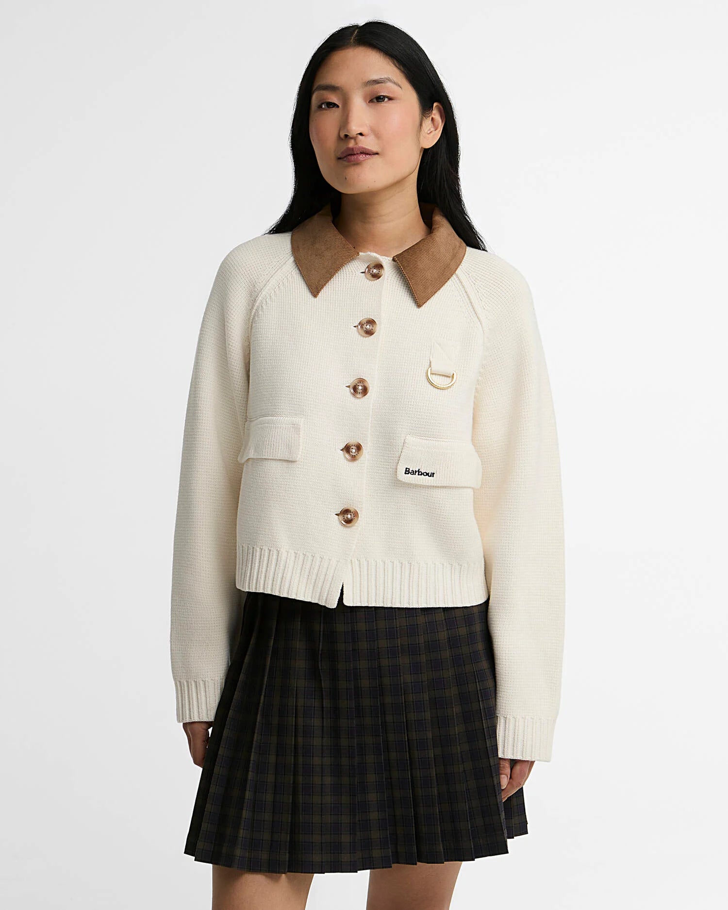 Barbour Ecru Cream Alverstone Knitted Jacket