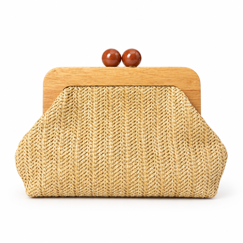 Leah Beige Beaded Handbag