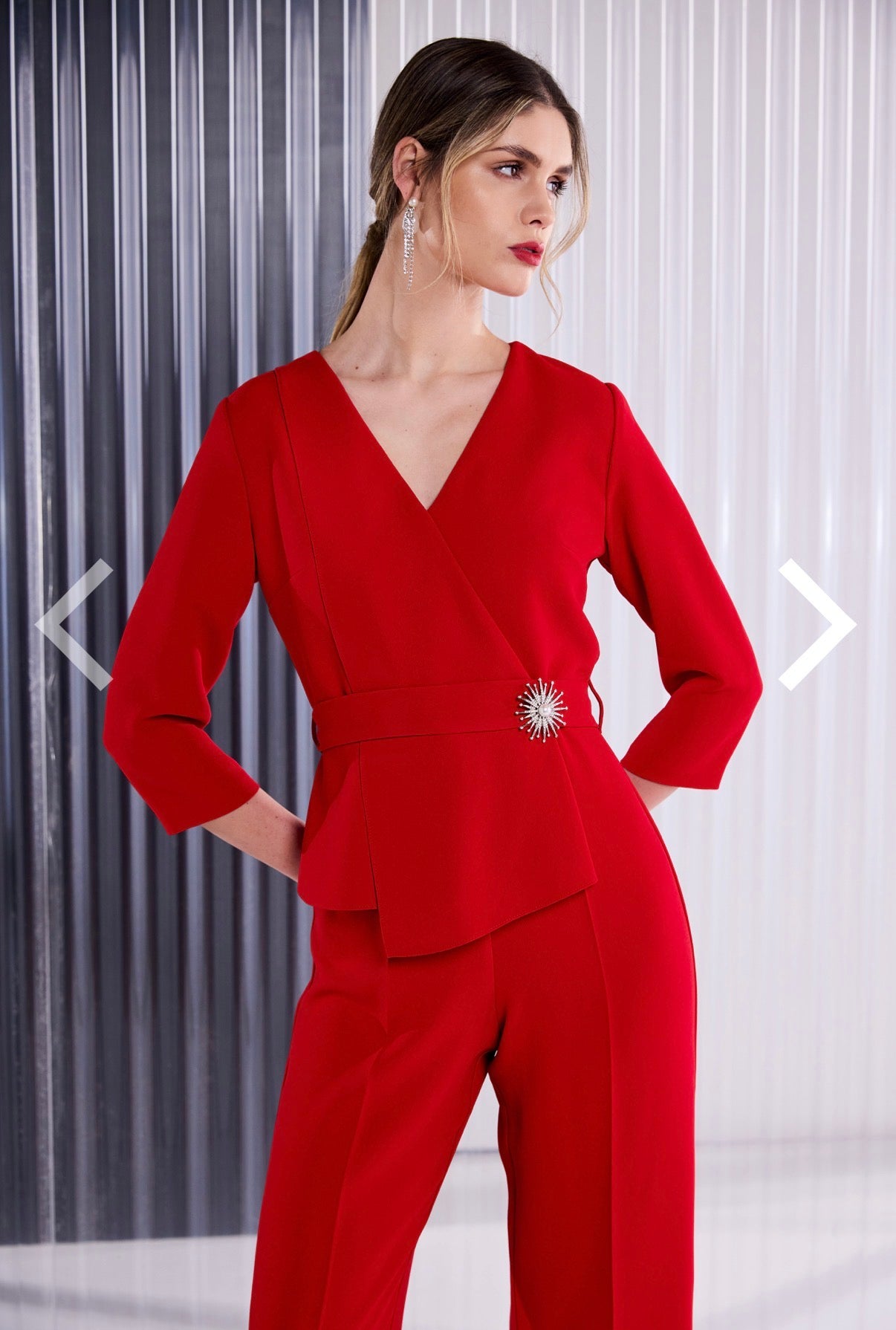 Falcon Red Long-Sleeve Jumpsuit