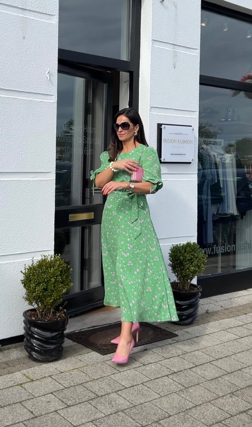 Pixie Floral Green Dress