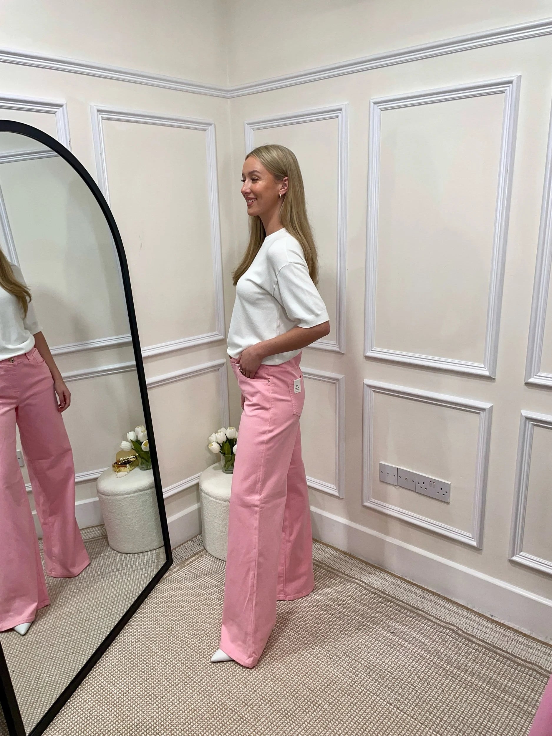 Hailey Coral Pink Jeans