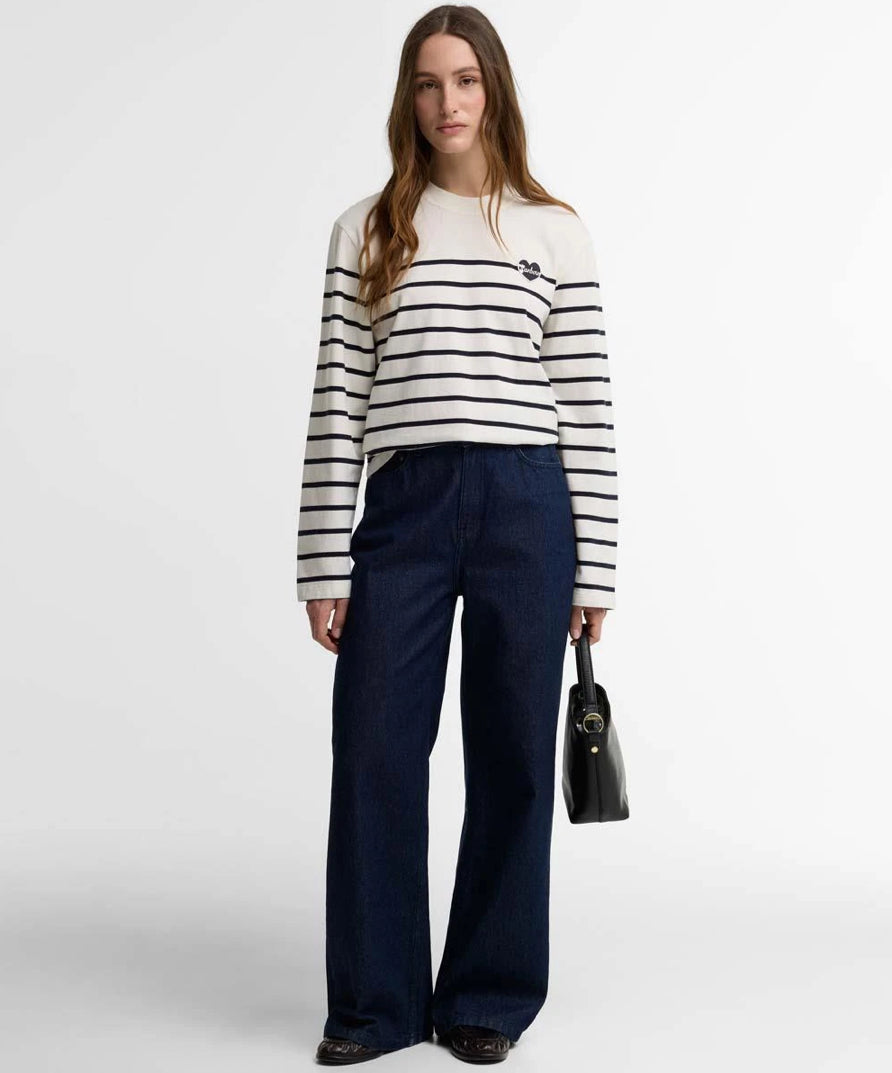 Barbour Cloud Harling Striped Long-Sleeved Top