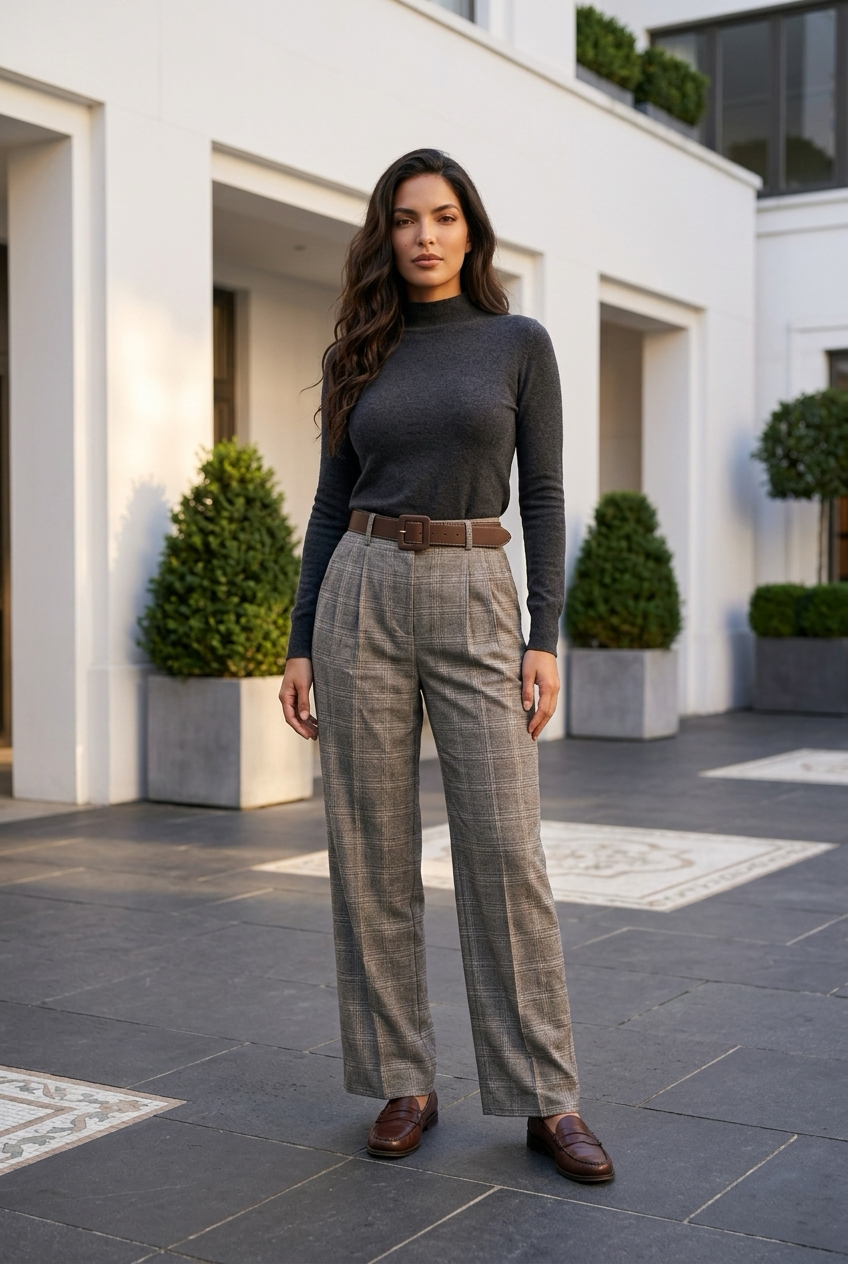 Kara Plaid Trousers
