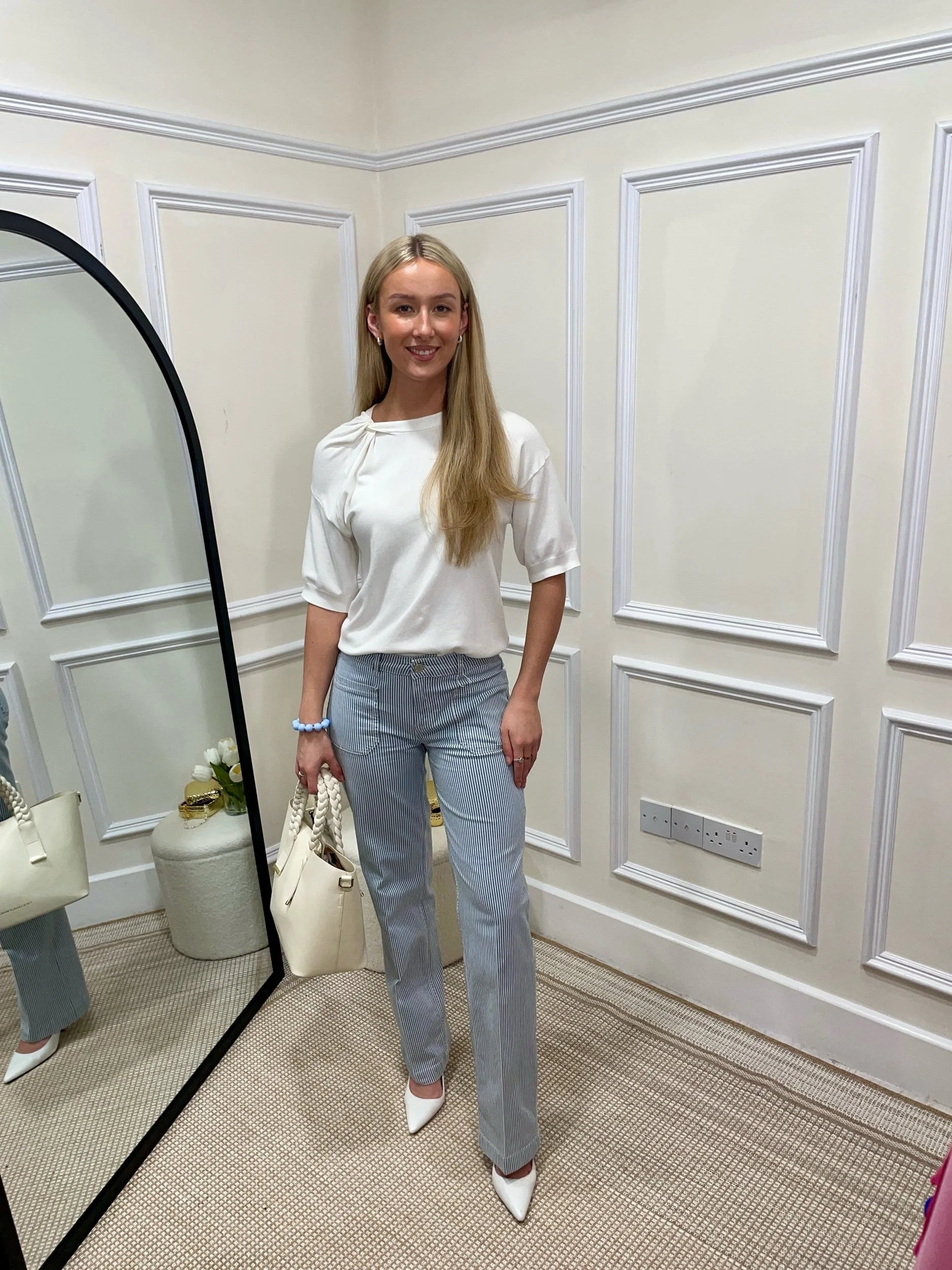 Eve Blue/White Stripe Jeans